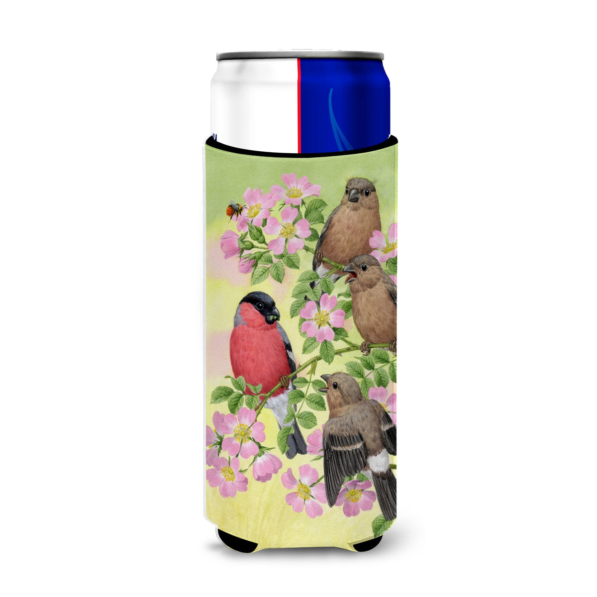 Caroline'S Treasures Asa2154Muk Eurasian Bullfinches Michelob Ultra Koozies For Slim Cans, Multicolor