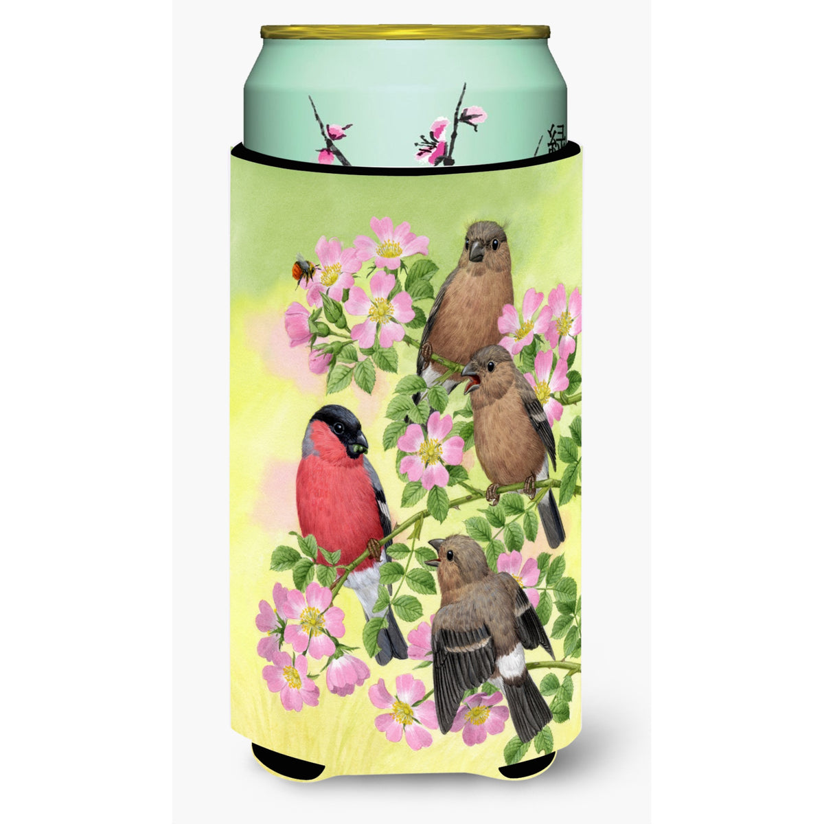 Caroline'S Treasures Asa2154Tbc Eurasian Bullfinches Tall Boy Koozie Hugger, Multicolor