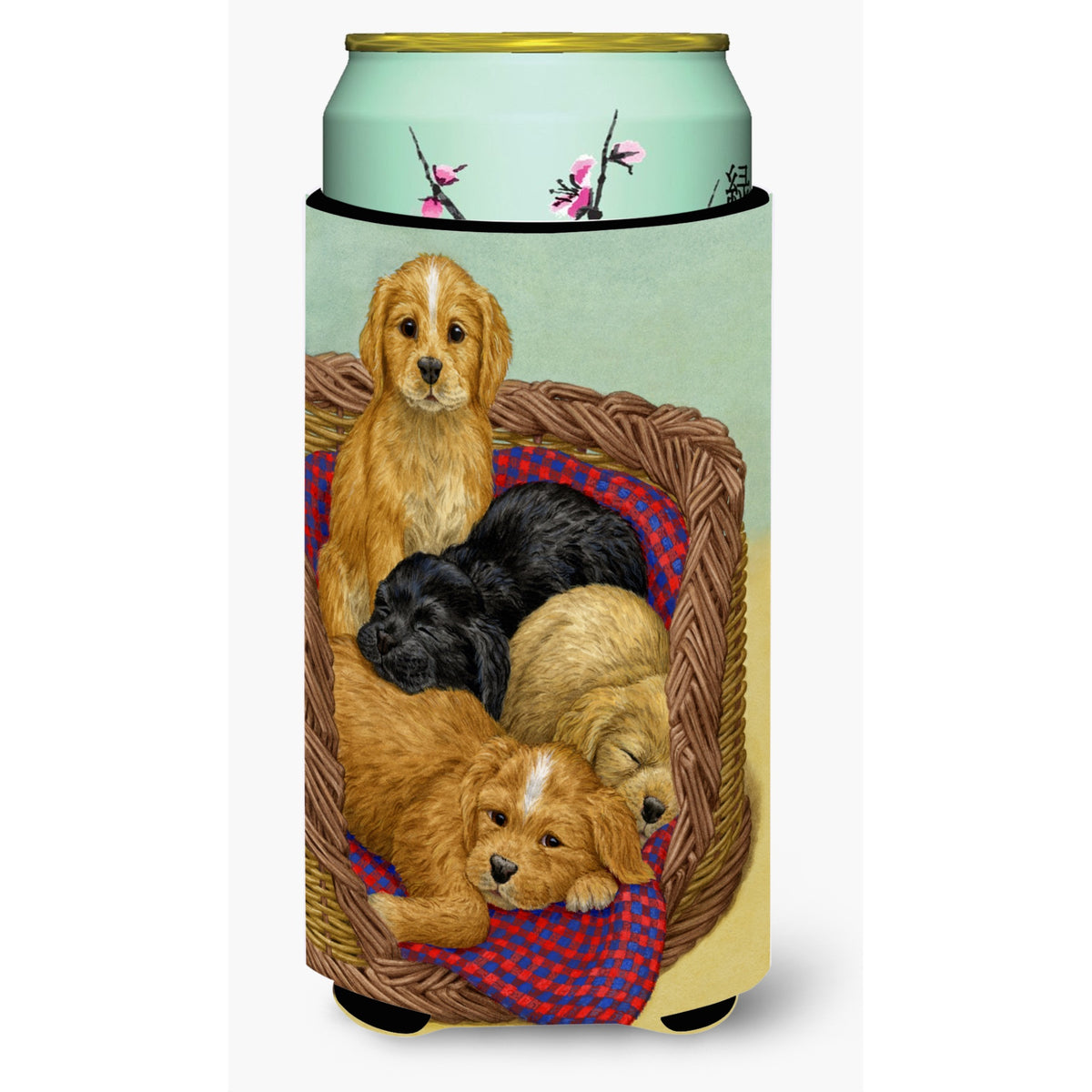 Caroline'S Treasures Puppies Tall Boy Koozie Hugger, Multicolor