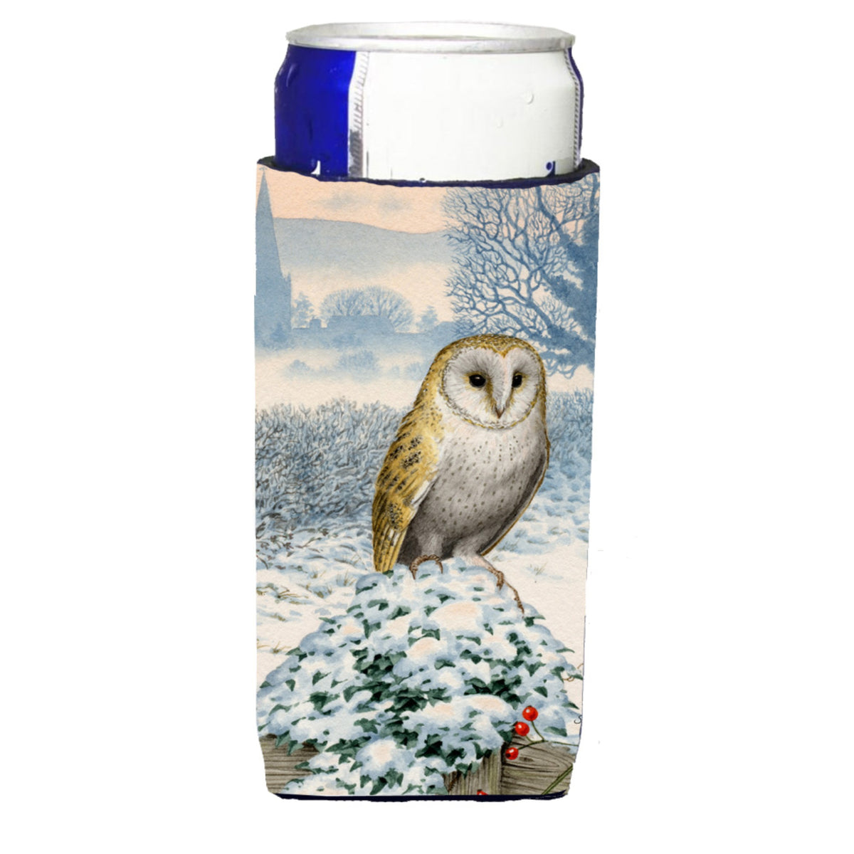 Caroline'S Treasures Barn Owl Michelob Ultra Koozies For Slim Cans, Multicolor