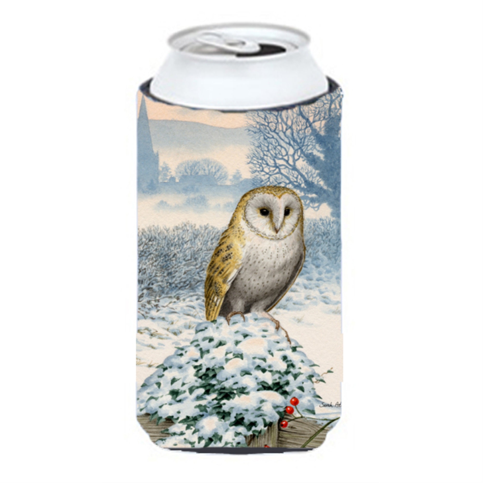 Caroline'S Treasures Barn Owl Tall Boy Koozie Hugger, Multicolor