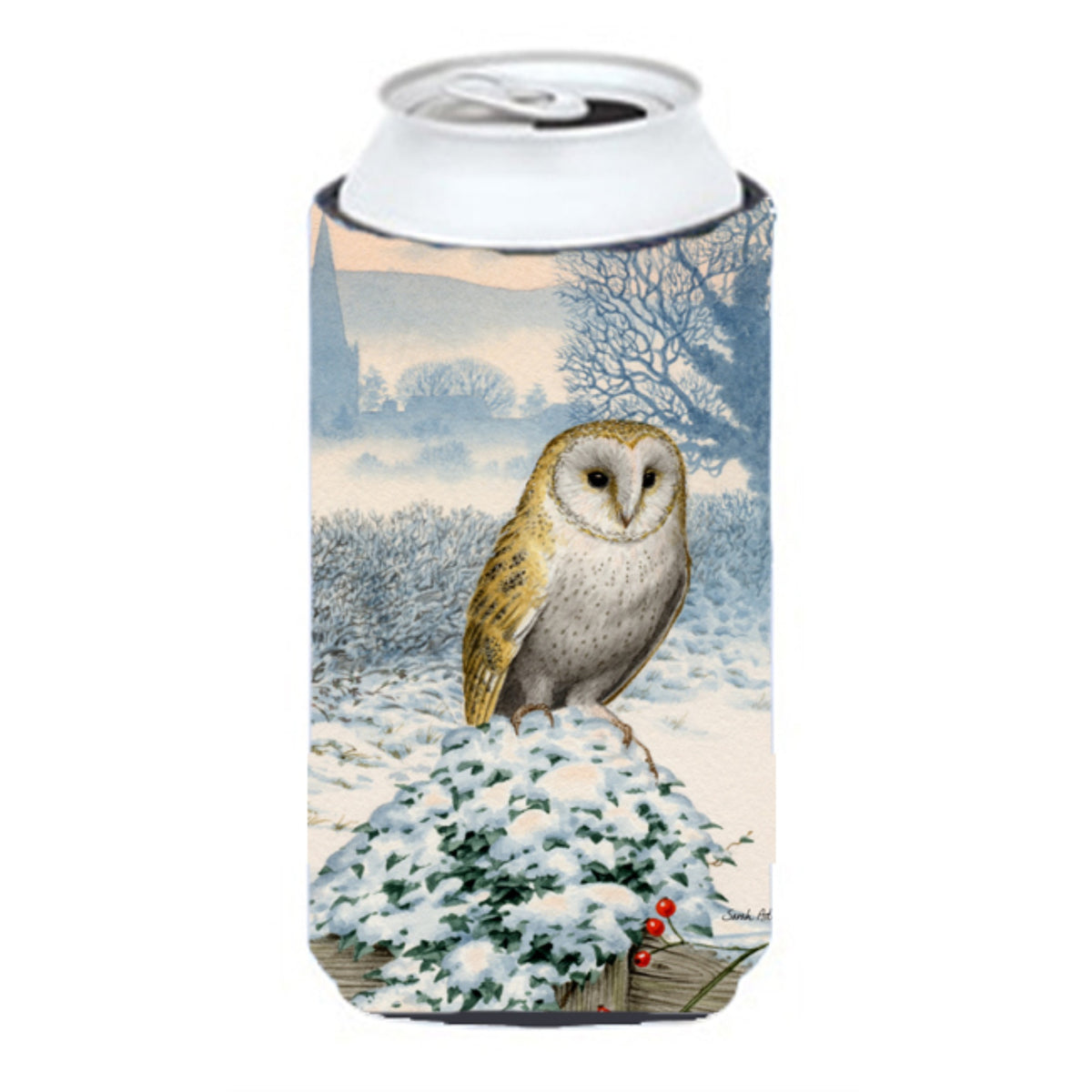 Caroline'S Treasures Barn Owl Tall Boy Koozie Hugger, Multicolor