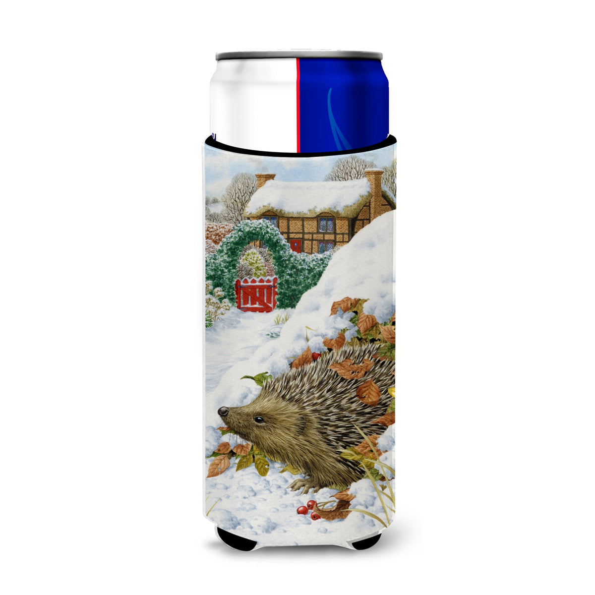 Caroline'S Treasures Hedgehog Holiday Michelob Ultra Koozies For Slim Cans, Multicolor