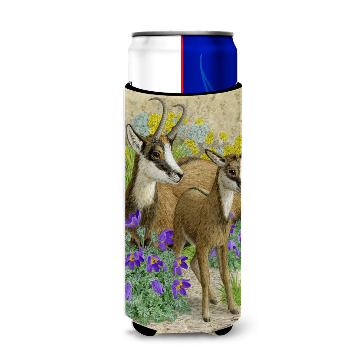 Caroline'S Treasures Chamois Michelob Ultra Koozies For Slim Cans, Multicolor