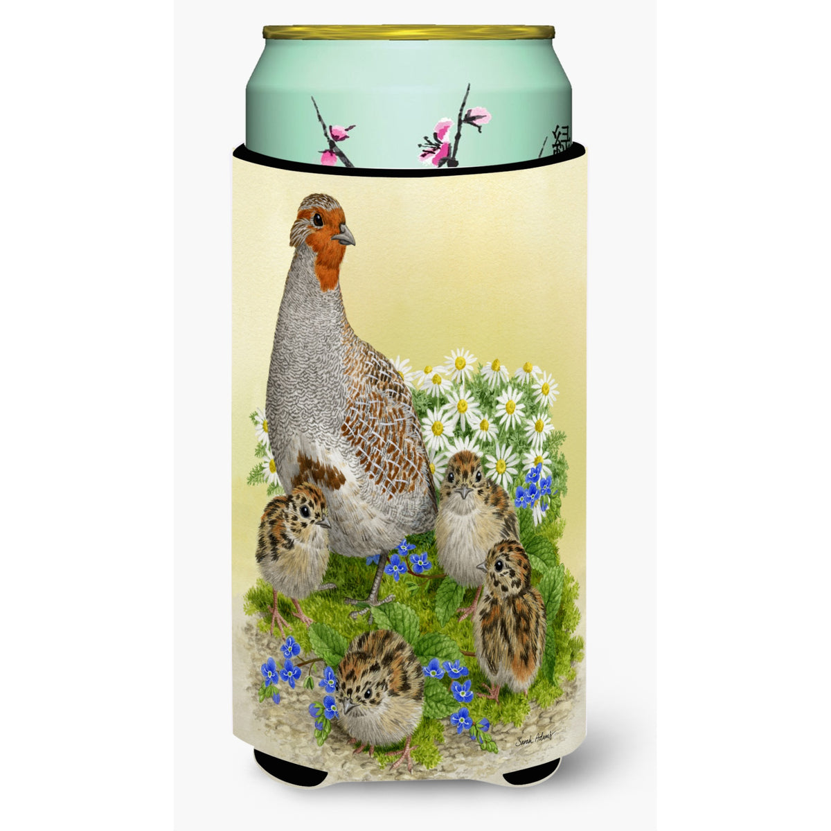 Caroline'S Treasures Partridge And Chicks Tall Boy Koozie Hugger, Multicolor