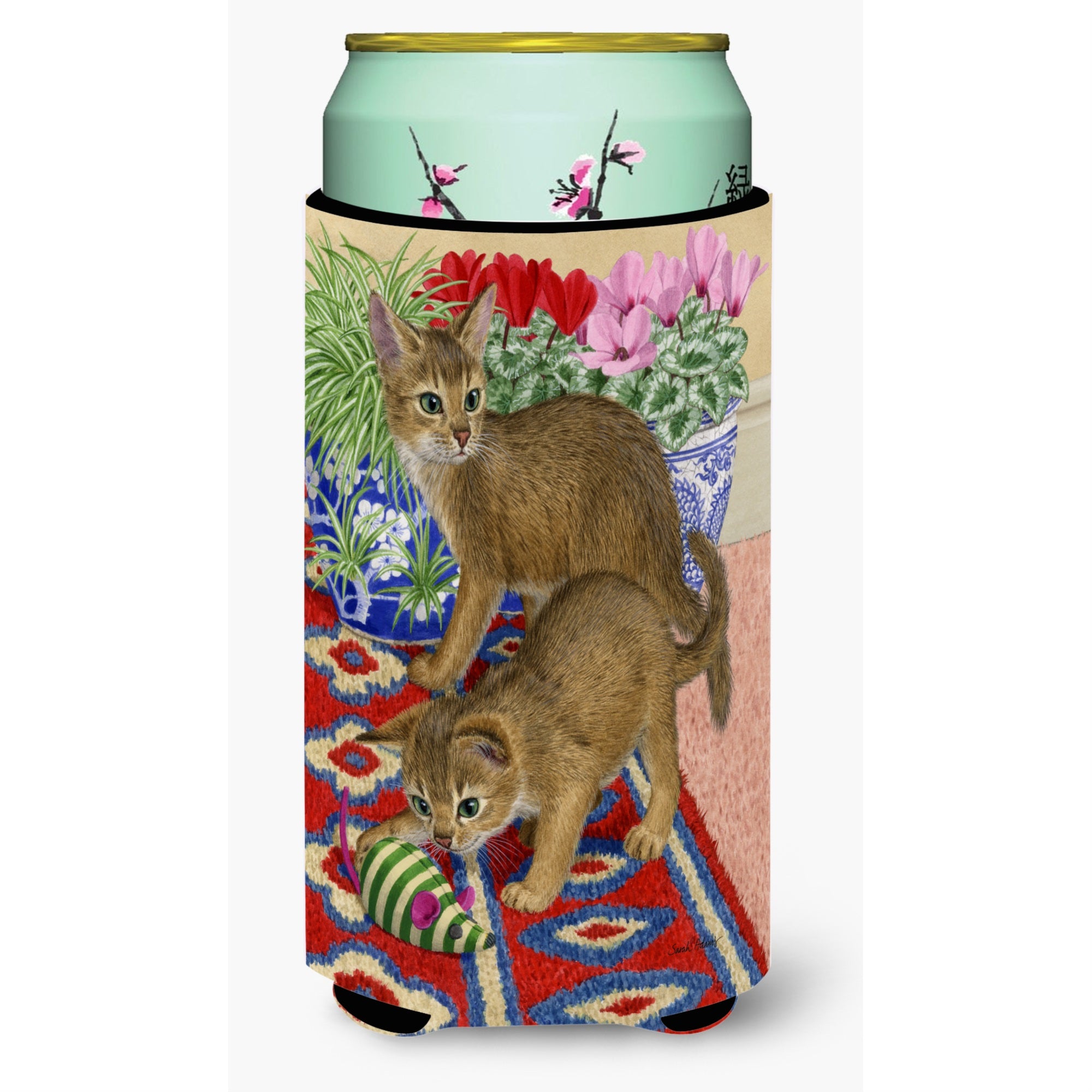 Caroline'S Treasures Abyssinian Kitten Tall Boy Koozie Hugger, Multicolor