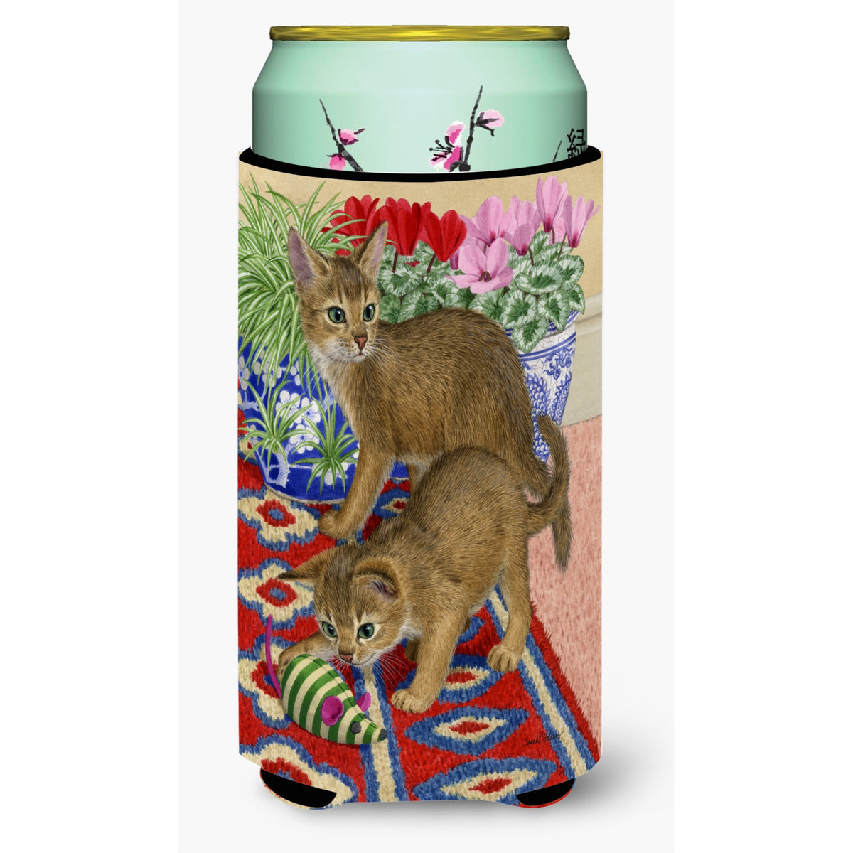 Caroline'S Treasures Abyssinian Kitten Tall Boy Koozie Hugger, Multicolor