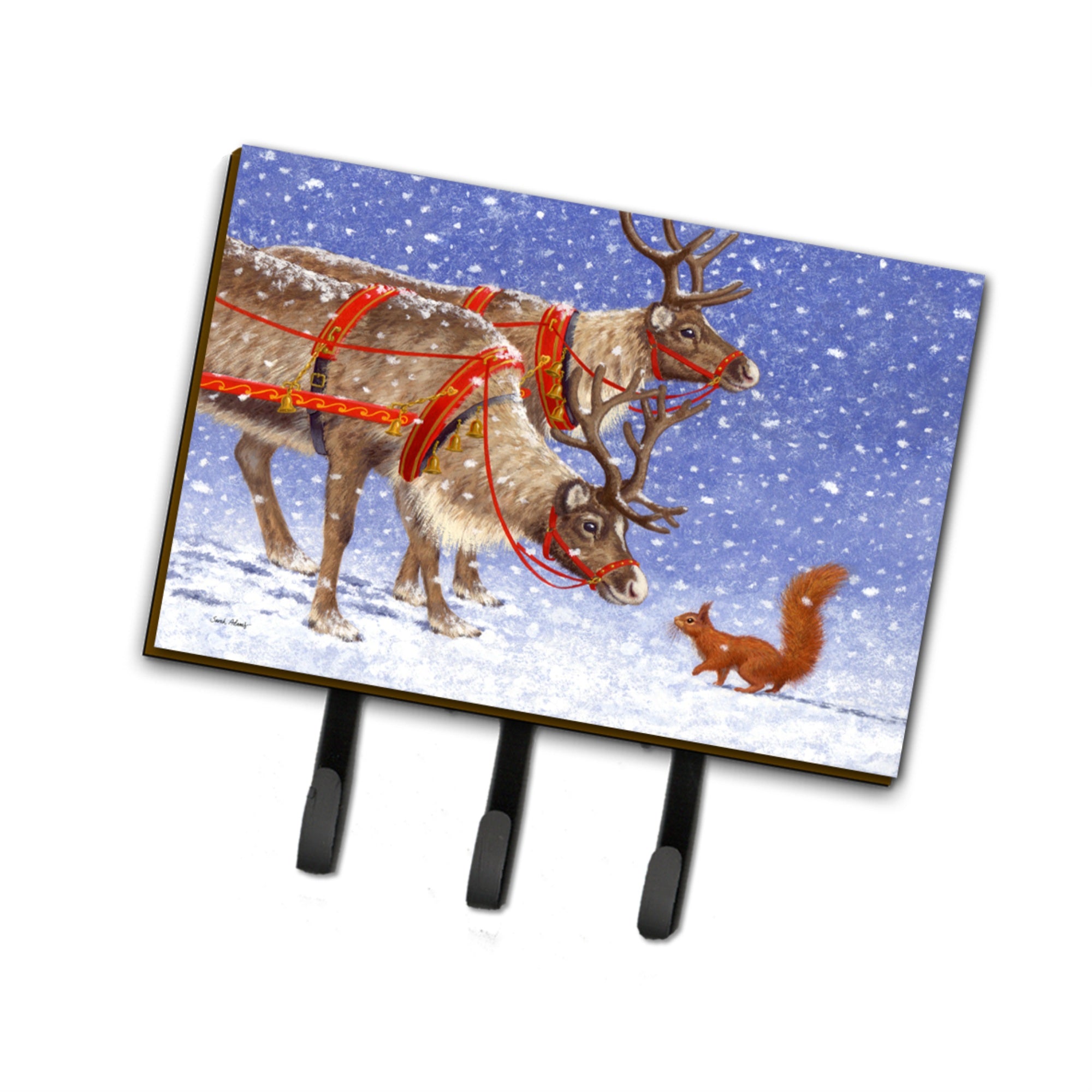 Caroline'S Treasures Asa2173Th68 Reindeer & Squirrel Leash Or Key Holder, Large, Multicolor