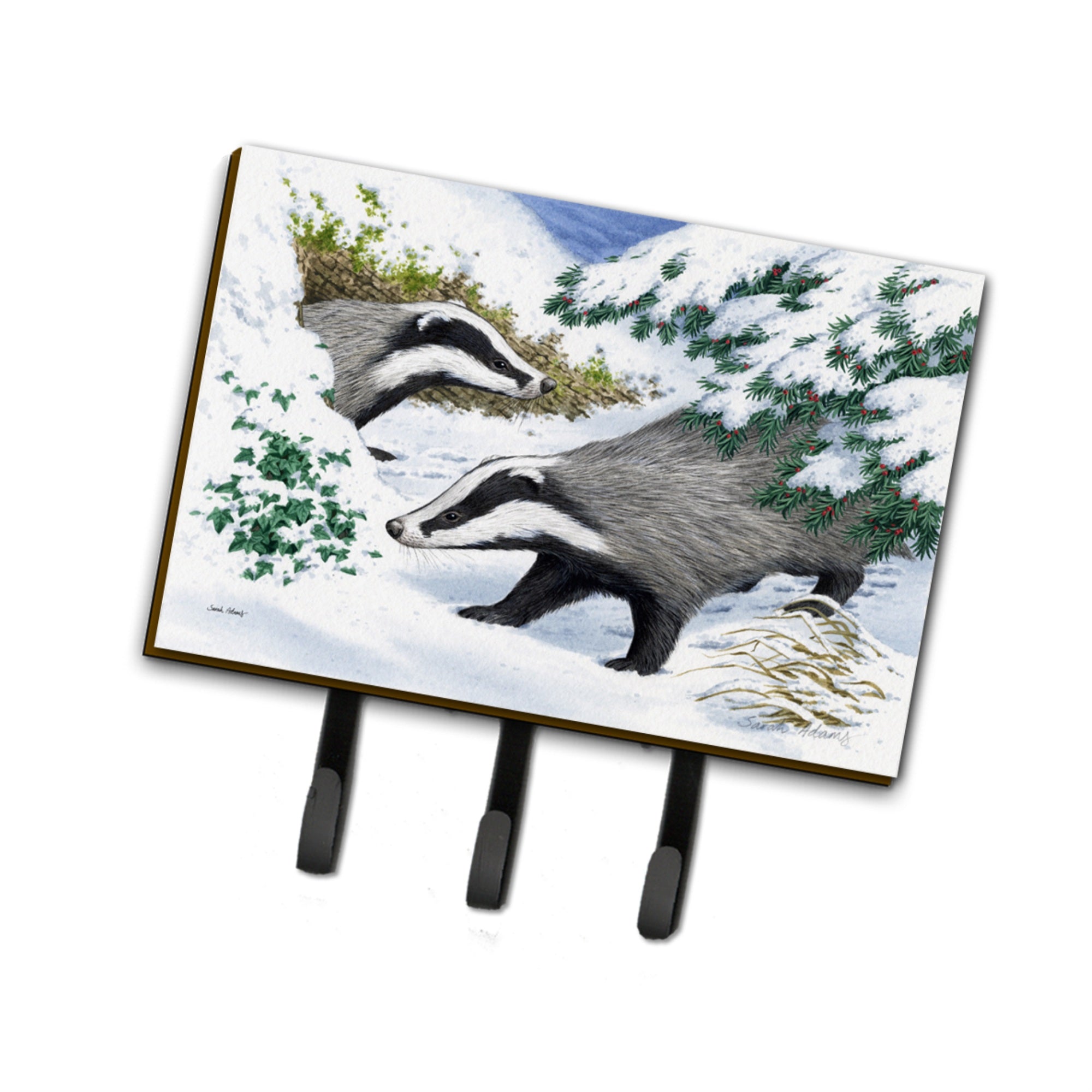 Caroline'S Treasures Asa2182Th68 Badgers In The Snow Leash Or Key Holder, Large, Multicolor