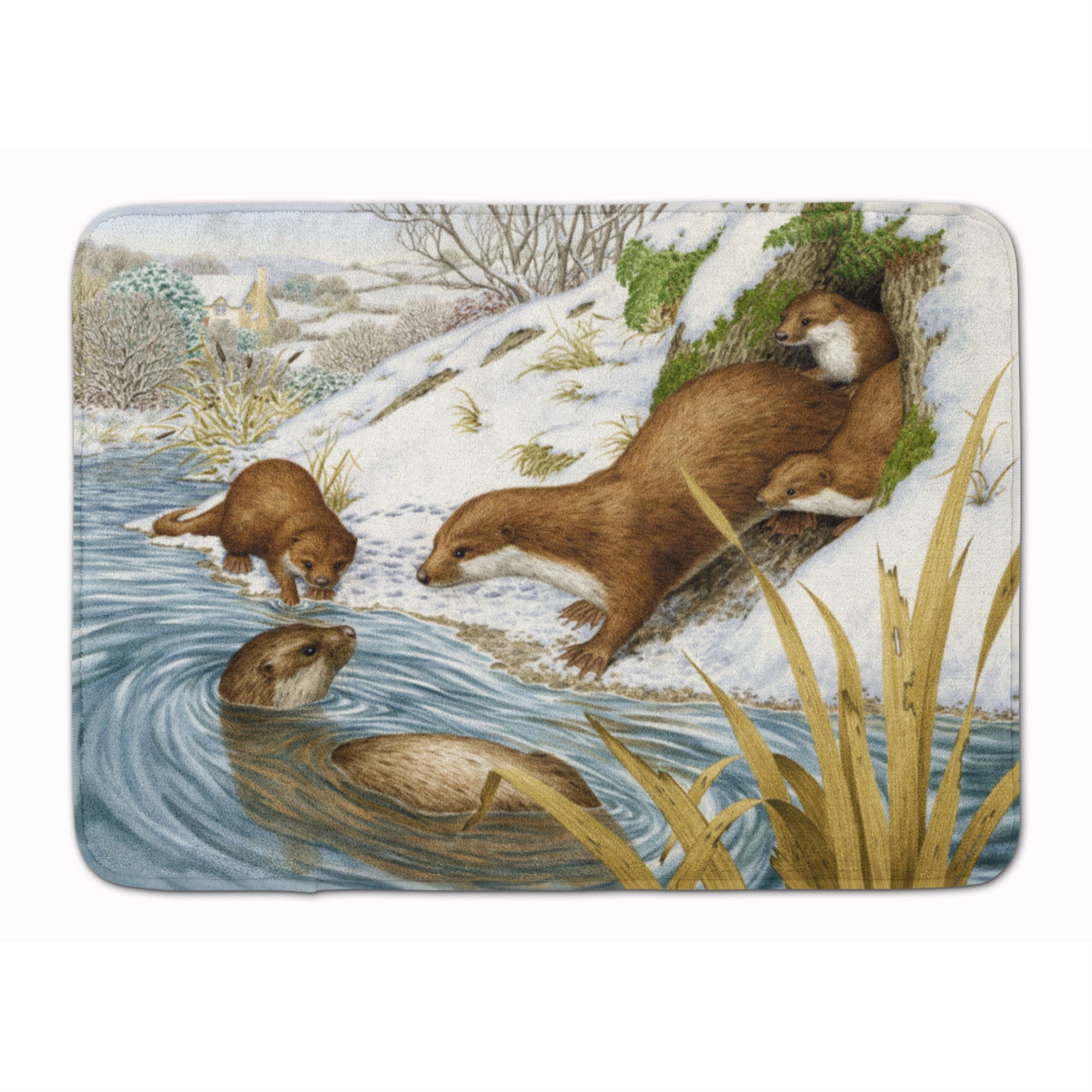 Caroline'S Treasures Playtime Otters Floor Mat, 19 X 27, Multicolor