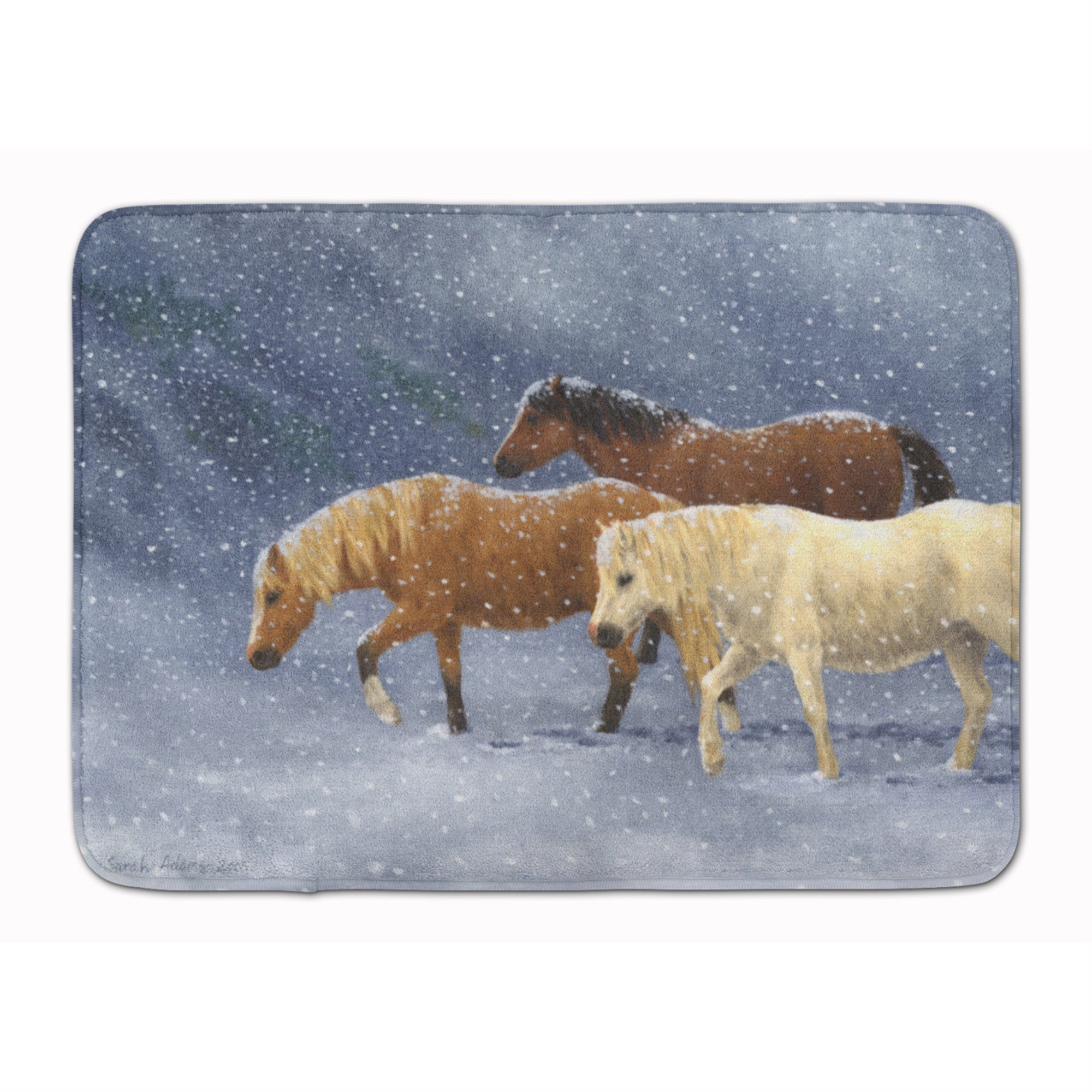 Caroline'S Treasures Seeking Shelter Horses Floor Mat, 19 X 27, Multicolor