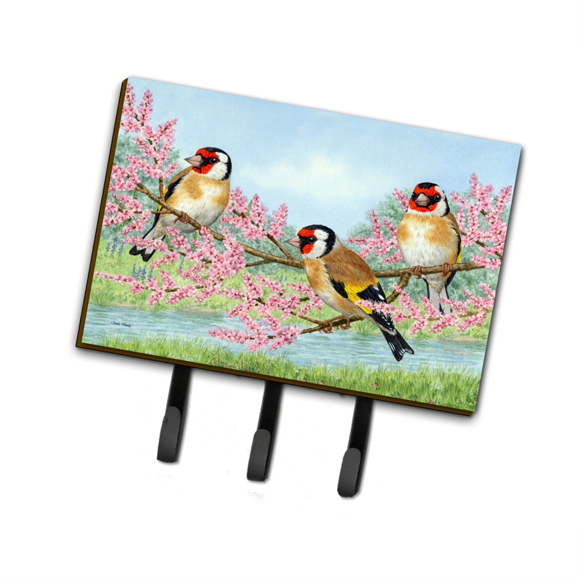 Caroline'S Treasures Asa2202Th68 European Goldfinch Leash Or Key Holder, Large, Multicolor