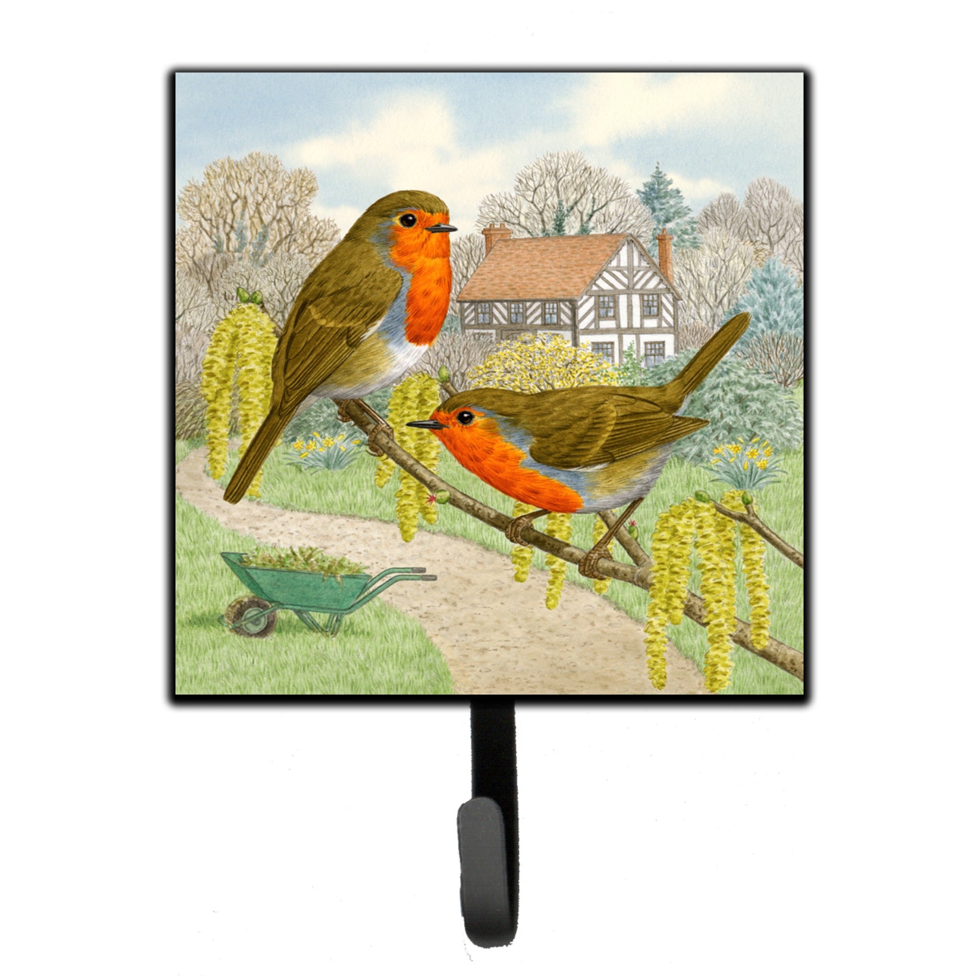 Caroline'S Treasures European Robin By Sarah Adams Leash Or Key Holder Asad0684Sh4, Small, Multicolor