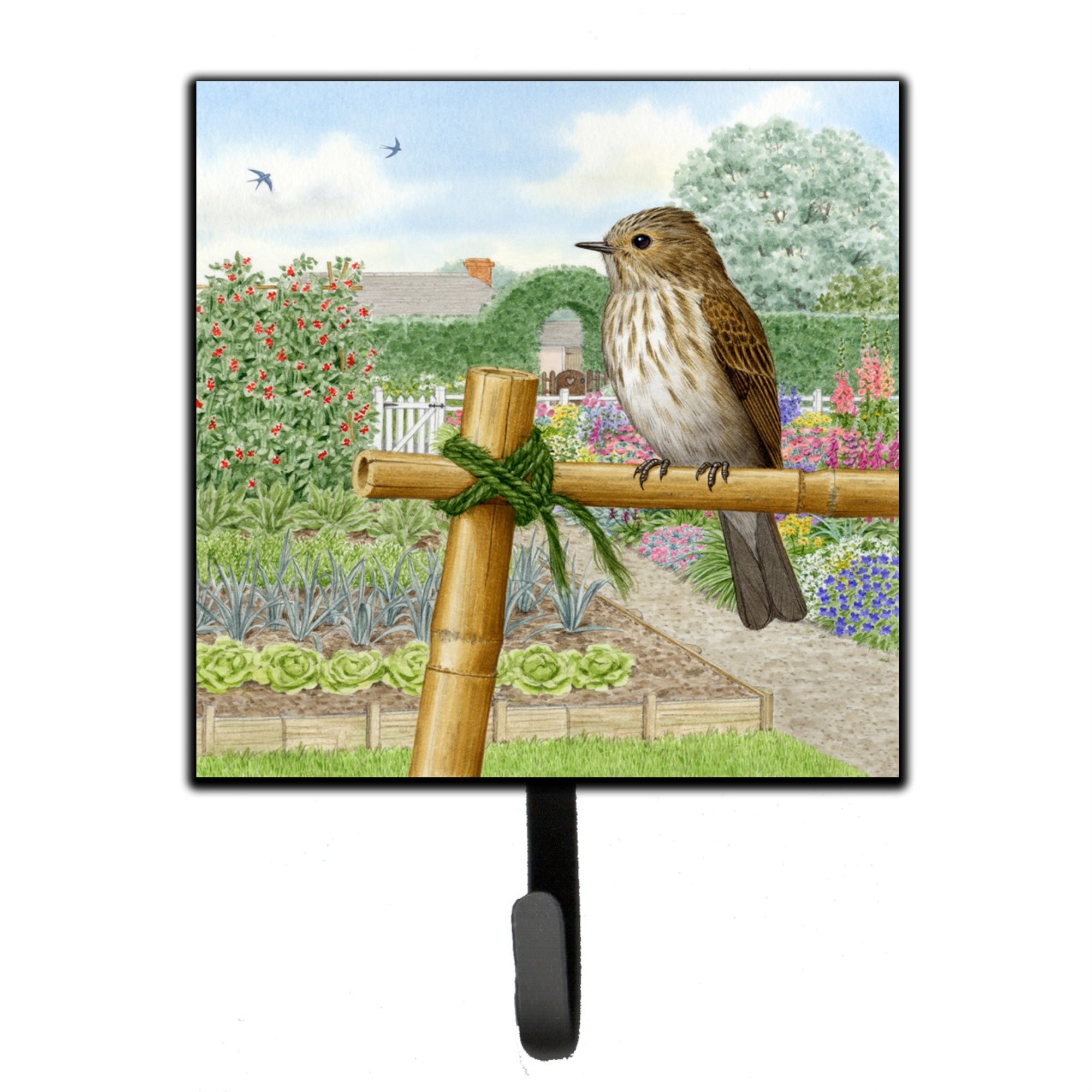 Caroline'S Treasures Spotted Flycatcher By Sarah Adams Leash Or Key Holder Asad0688Sh4, Small, Multicolor