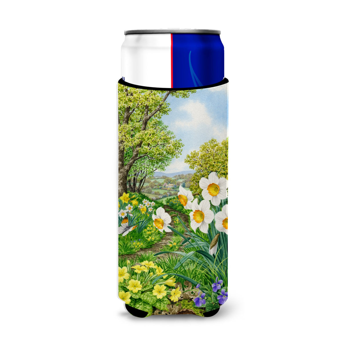 Caroline'S Treasures Spring Flowers By Sarah Adams Michelob Ultra Koozies For Slim Cans, Multicolor
