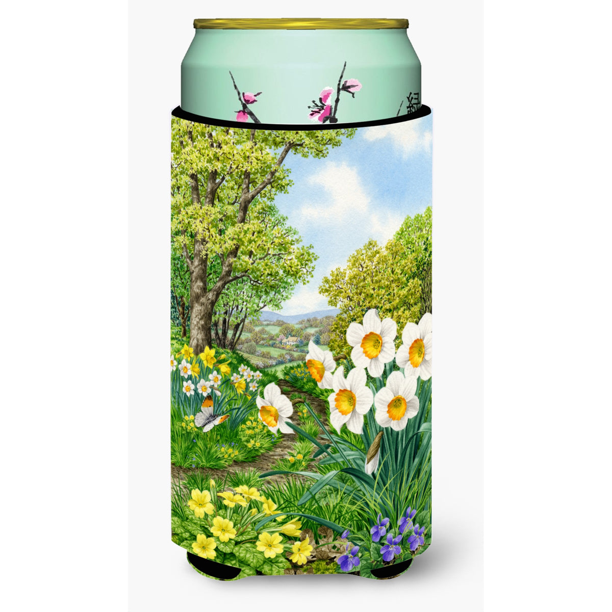 Caroline'S Treasures Spring Flowers By Sarah Adams Tall Boy Koozie Hugger, Multicolor
