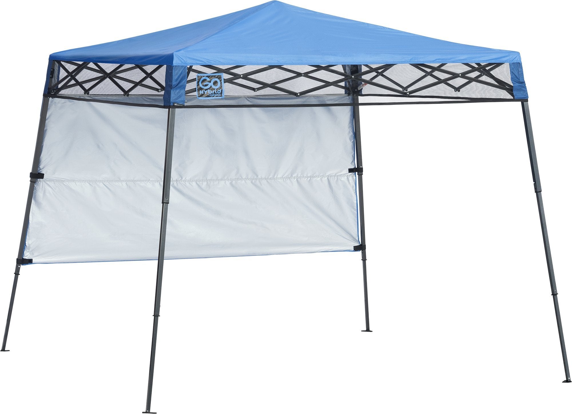 Qs Go Hybrid Slant Leg Popup Canopy; Blue/Graphite Metallic