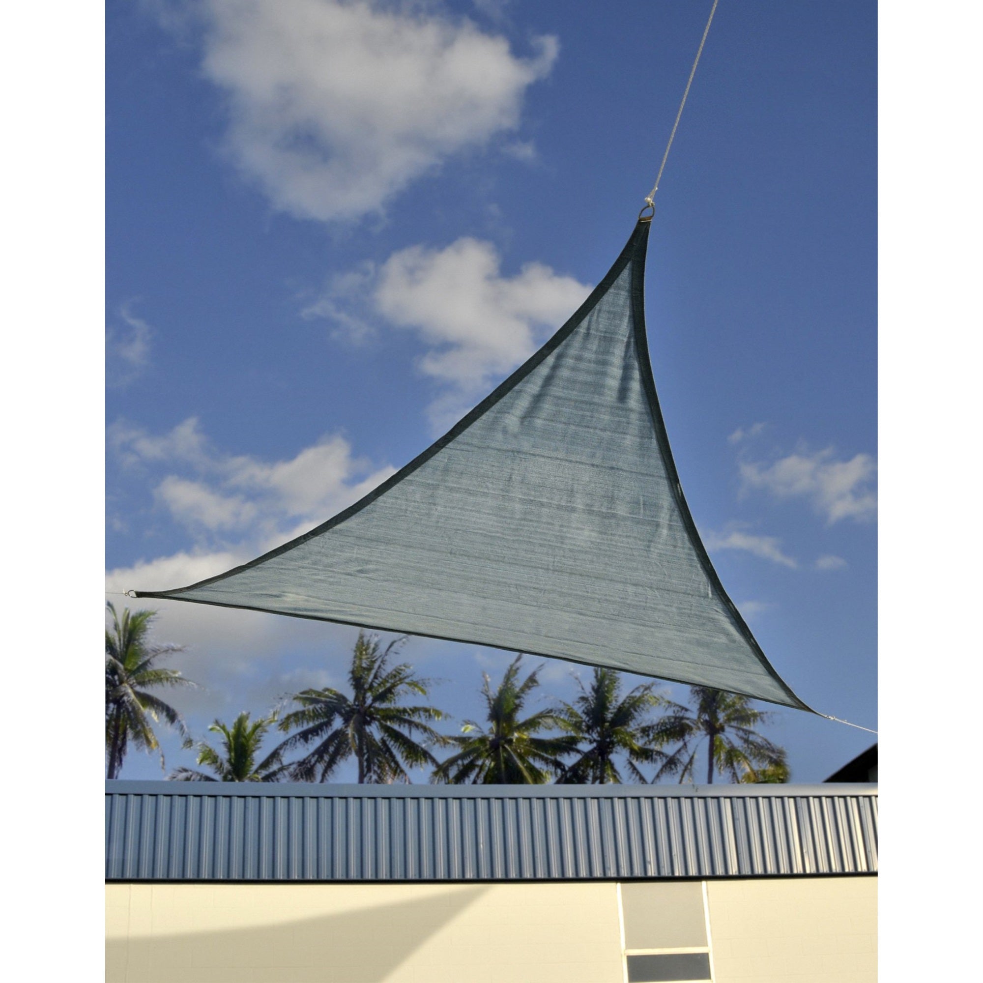 Shade Sail Triangle  Heavyweight (Attachment Point/Pole Not Included) 12 X 12 Ft Sea Blue