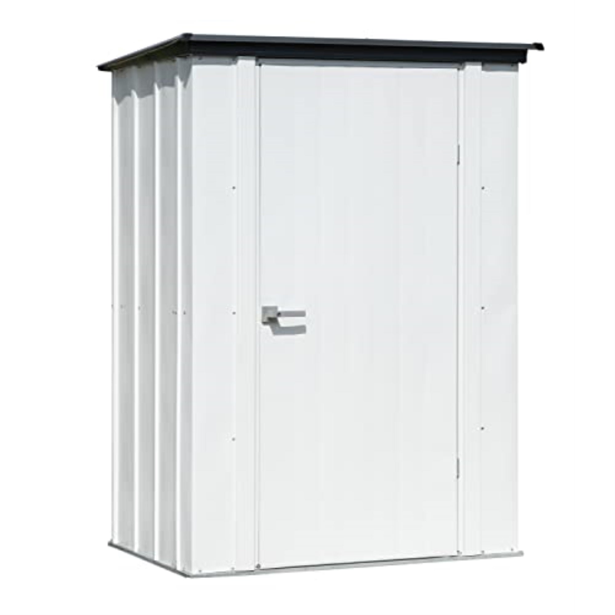 Arrow Shed Designed 4' X 3' X 6' Compact Outdoor Metal Backyard, Patio, And Garden Shed Kit, Flute Gray And Anthracite