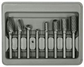 8 Pc. Double Cut Carbide Rotary Burr Set