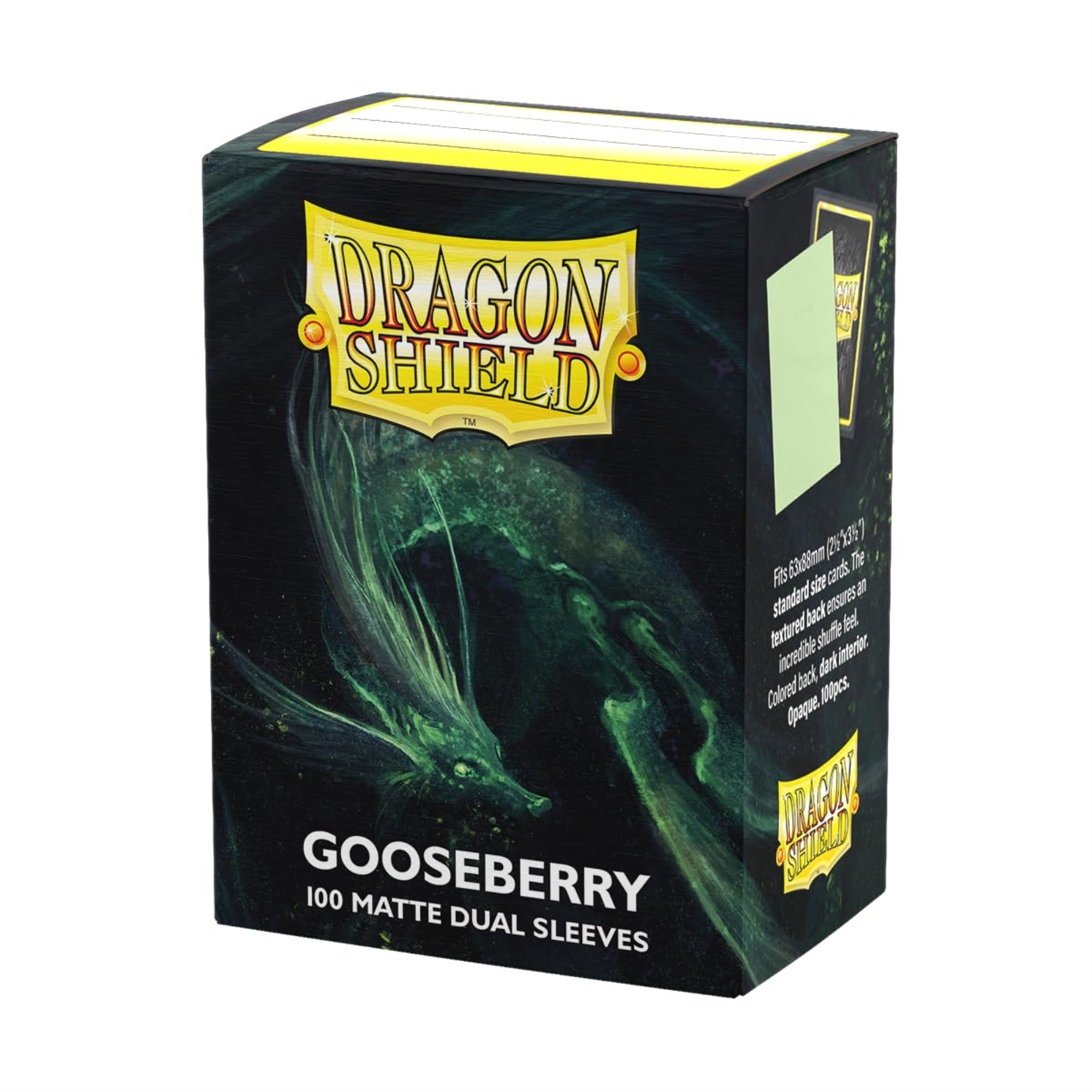 Dragon Shield | Matte Dual Standard Size Card Sleeves | 100 CT - Smooth & Tough Premium TCG Sleeves - Compatible with Pokemon, Flesh & Blood, One Piece & Magic the Gathering | Gooseberry