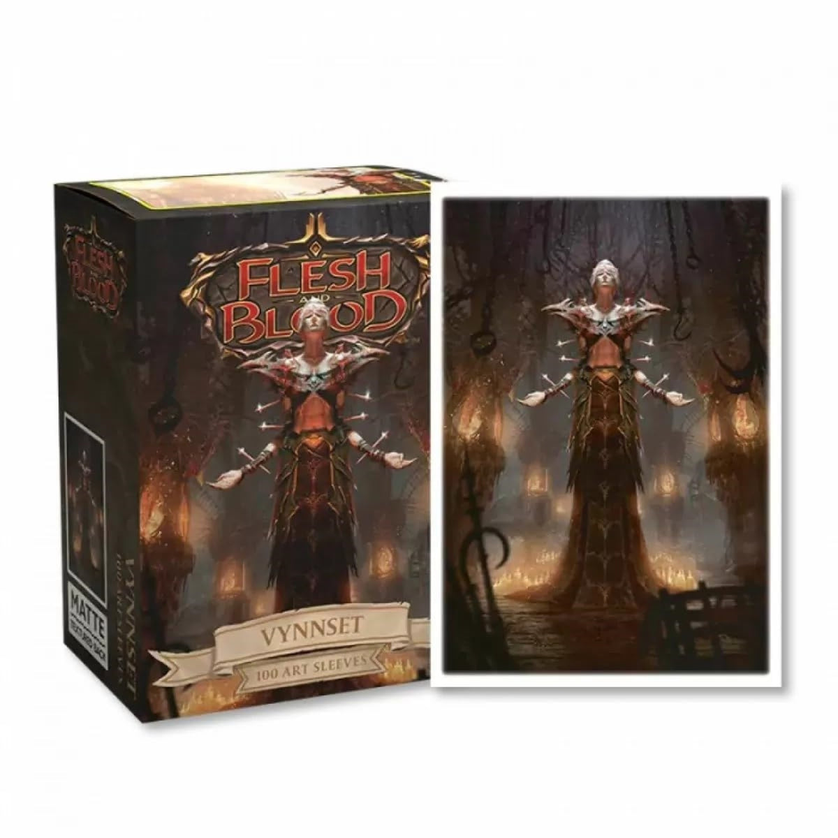 Dragon Shield Sleeves - Dragon Shield Limited Edition Matte Art: Flesh And Blood: Vynnse 100 Ct - Mtg Card Sleeves Are Smooth & Tough - Compatible With Pokemon & Magic The Gathering Cards