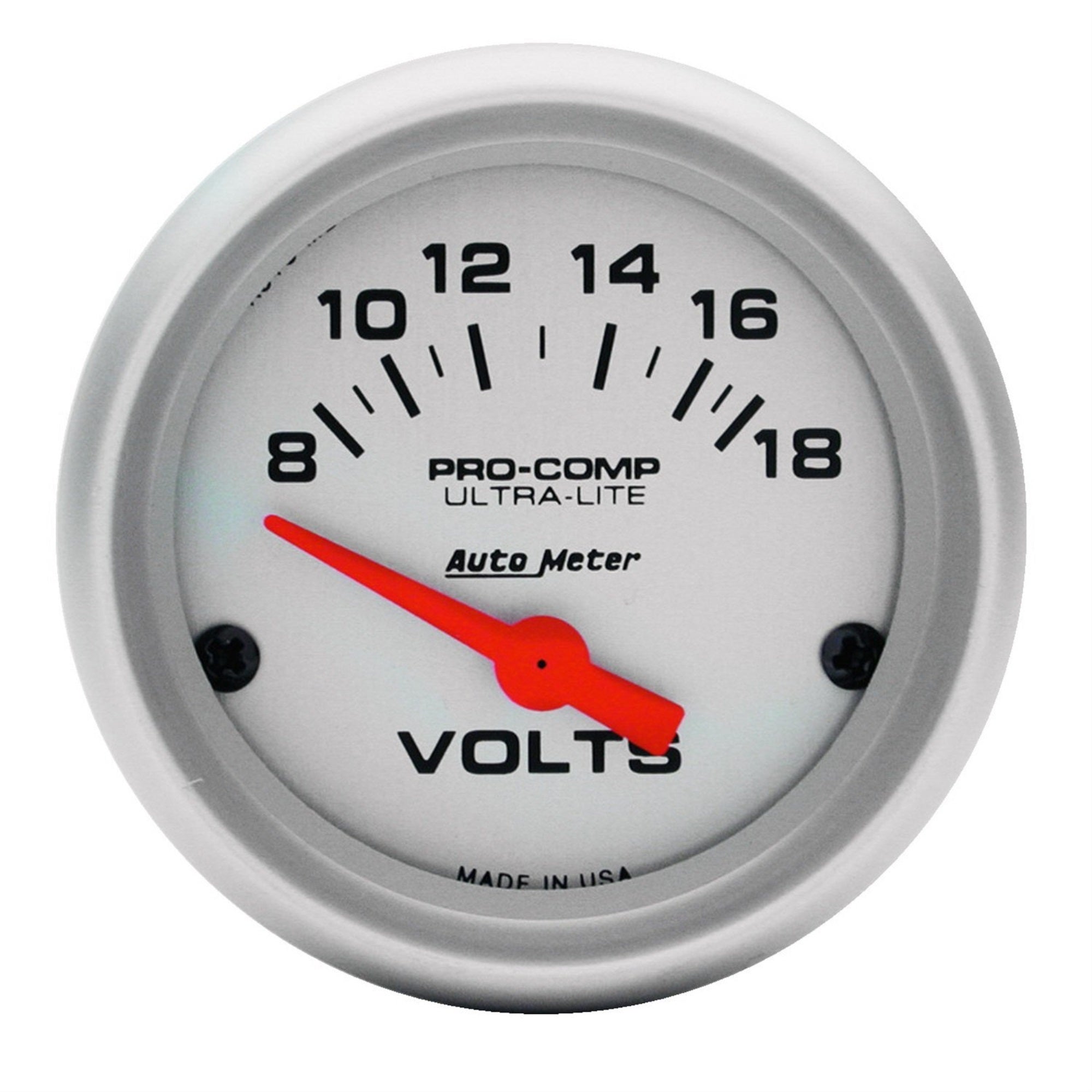 Auto Meter 4391 Ultra-Lite Electric Voltmeter Gauge, Regular, 2.3125 In.