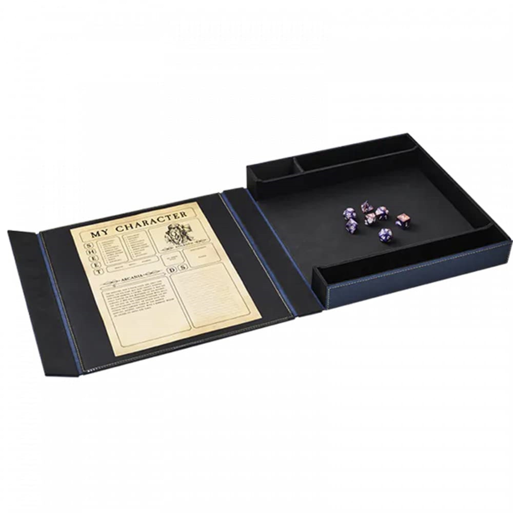 Dragon Shield Rpg: Player Companion: Midnight Blue - Compatible With Official Dnd Spell Cards - Doubles As A Dice Tray - Room For Miniatures, Pens And Dice