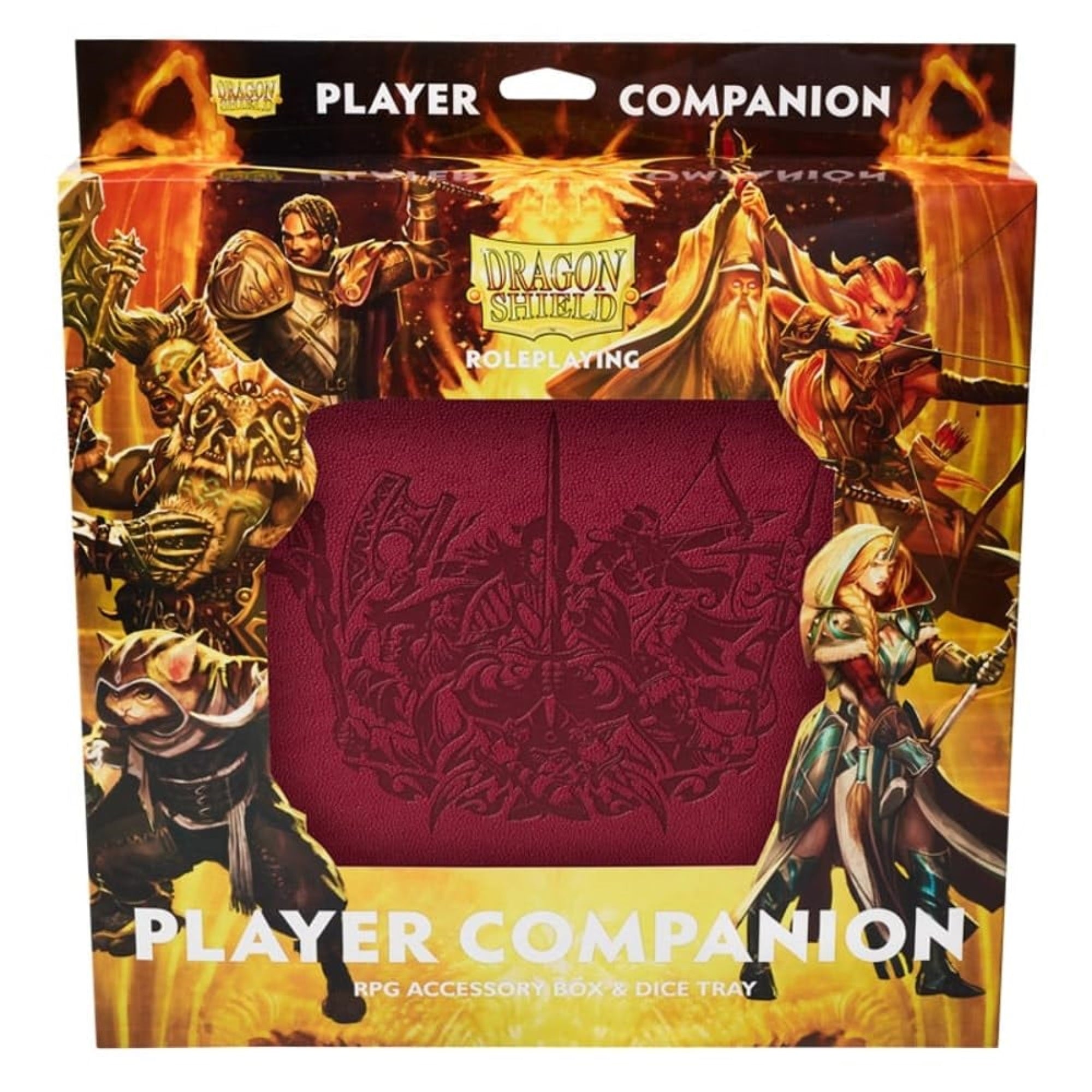Arcane Tinmen Dragon Shield Rpg - Player Companion: Blood Red - Durable And Sturdy - Dice Tray & Player Storage Box - Tabletop Rpg Ttrpg - Dungeons And Dragons Dnd D&D (At-50014)