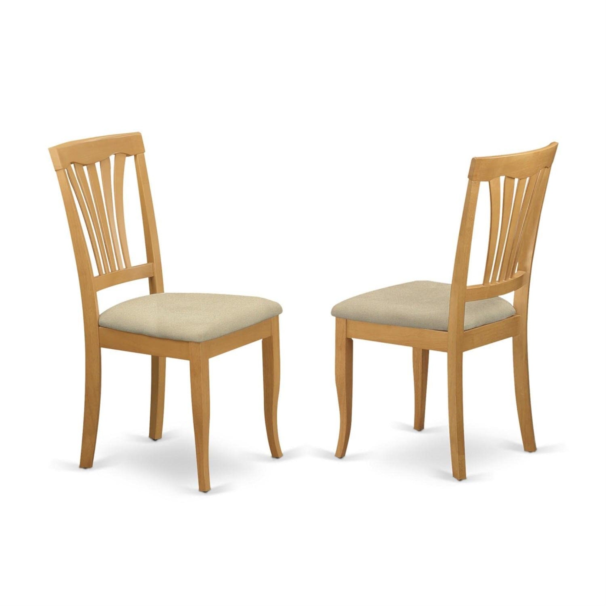 Casafoyer Avc-Oak-C Avon Kitchen Dining Chairs - Linen Fabric Upholstered Solid Wood Chairs, Set Of 2, Oak