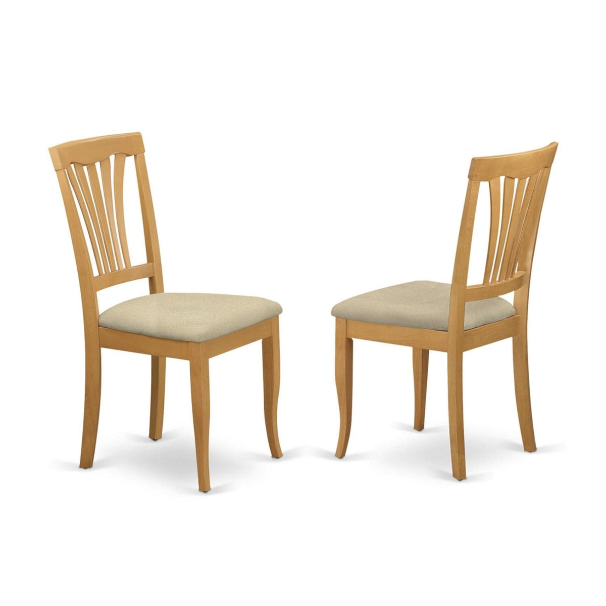 Casafoyer Avc-Oak-C Avon Kitchen Dining Chairs - Linen Fabric Upholstered Solid Wood Chairs, Set Of 2, Oak