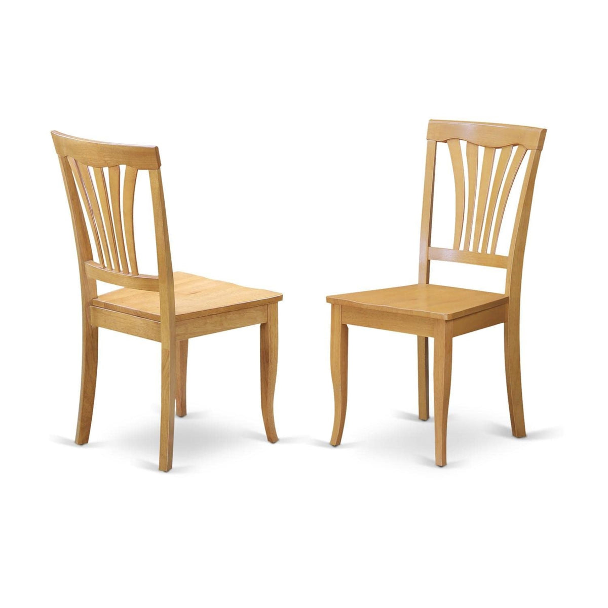 Casafoyer Avc-Oak-W Avon Dining Room Chairs - Slat Back Wood Seat Chairs, Set Of 2, Oak