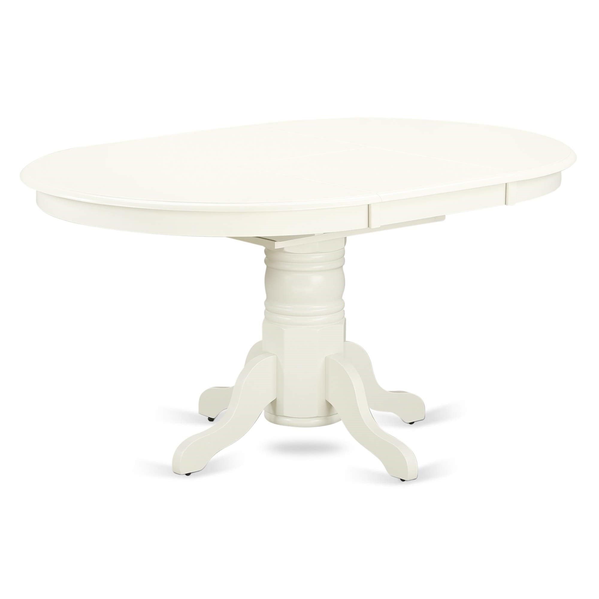 Casafoyer Avdo5-Lwh-W 5 Piece Dining Room Furniture Set Includes An Oval Kitchen Table With  Leaf And 4 Dining Chairs, 42X60 Inch, Linen White