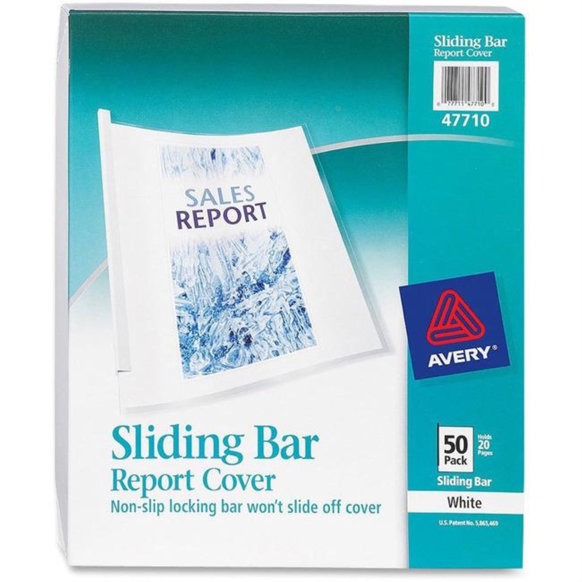 Avery&Reg; Report Cover - 1/8 Folder Capacity - 20 Sheet Capacity - Poly - White, Clear - 50 / Box