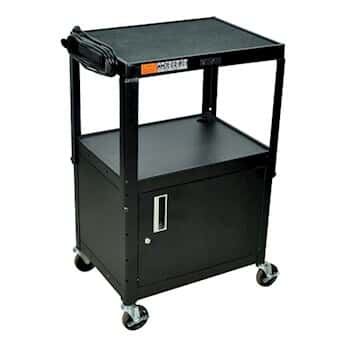 Luxor Black 42 Adj Height Cart W/ Cabinet