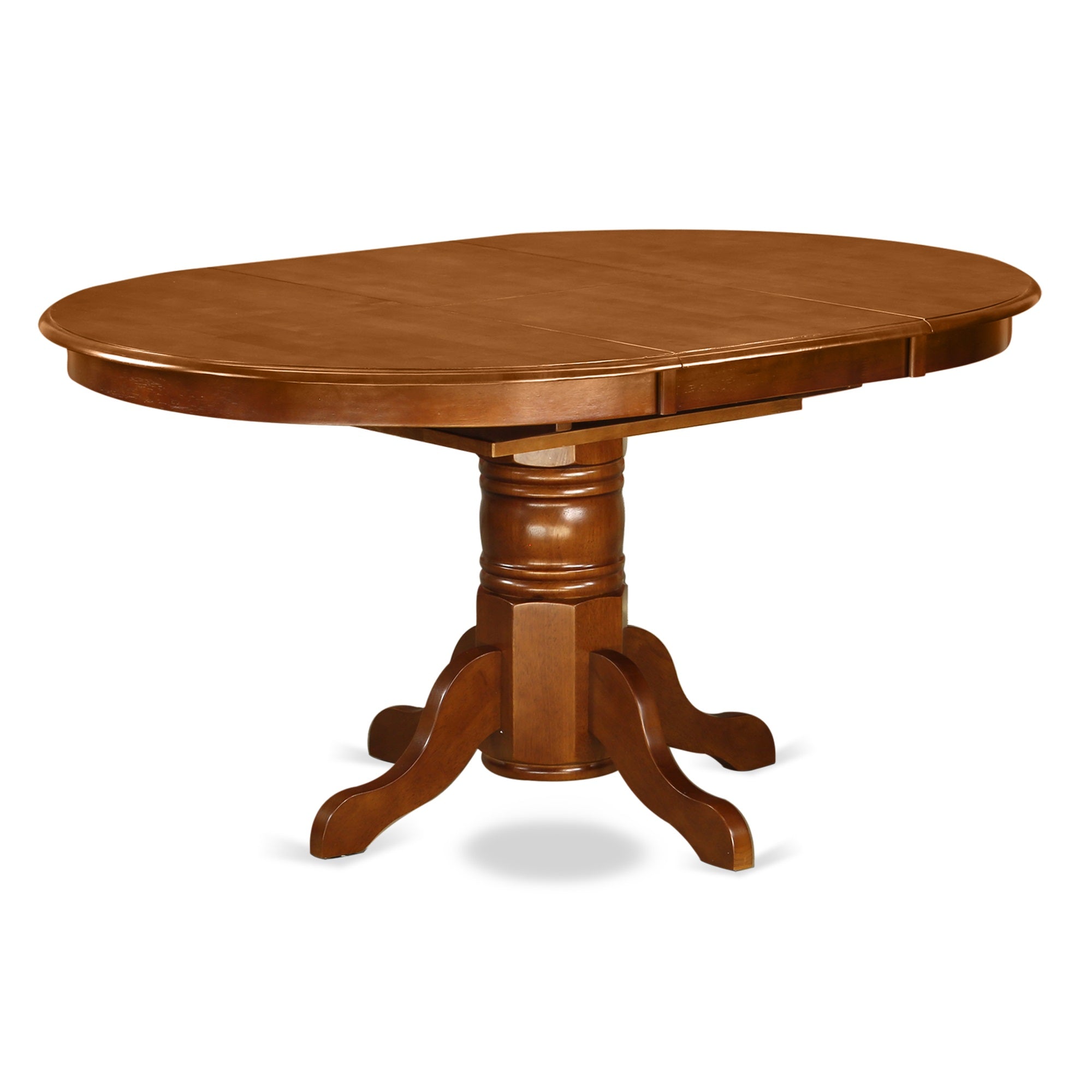 Avon7-Sbr-W 7-Piece Rubberwood Dining Set With Oval Tabletop, Leaf, And 6 Chairs - Saddle Brown Color, Durable And Stylish For Family Dinners And Get-Togethers