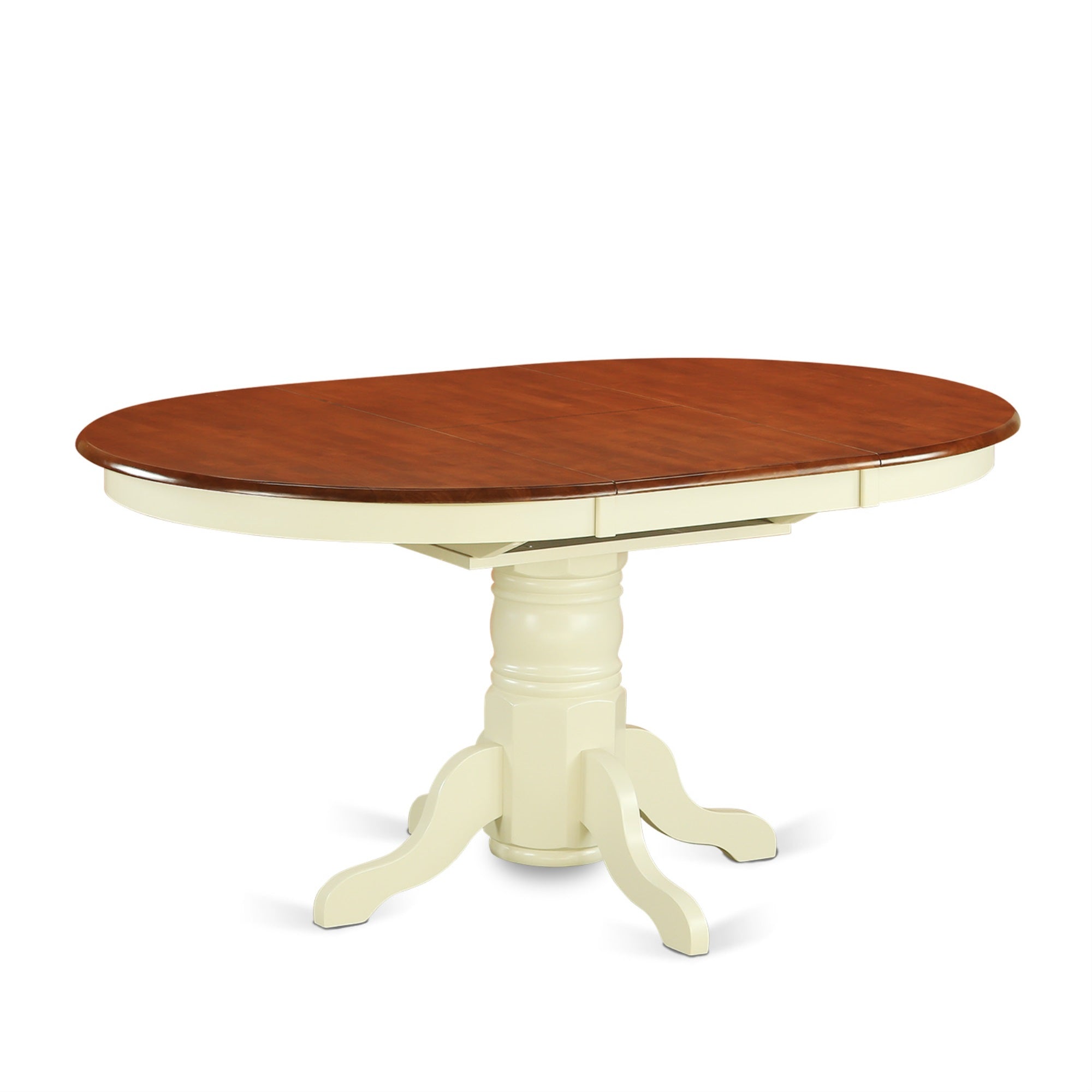Avon7-Whi-W 7 Pc Dinette Table Set - Cozy Seating For Family Dinners - Buttermilk And Cherry - Durable Rubber Wood - 6 Wood Seat Chairs - High-Quality And Elegant - 4 Or 6 Seater Options