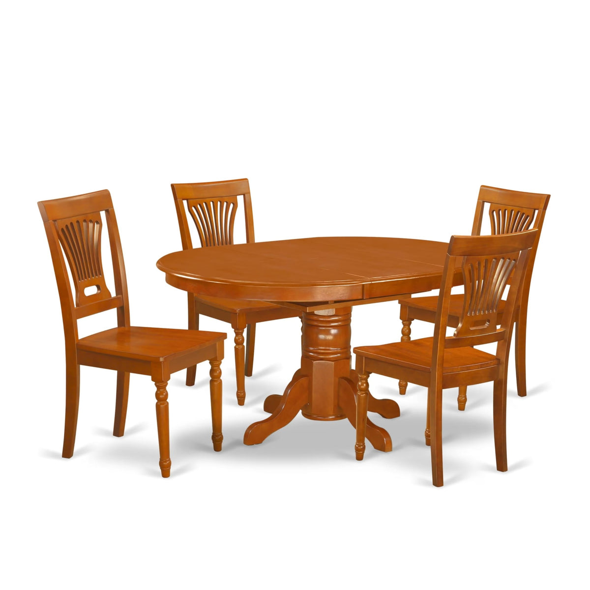 Casafoyer Avpl5-Sbr-W Avon 5 Piece Dinette Set For 4 Includes An Oval Room Table With  Leaf And 4 Dining Chairs, 42X60 Inch