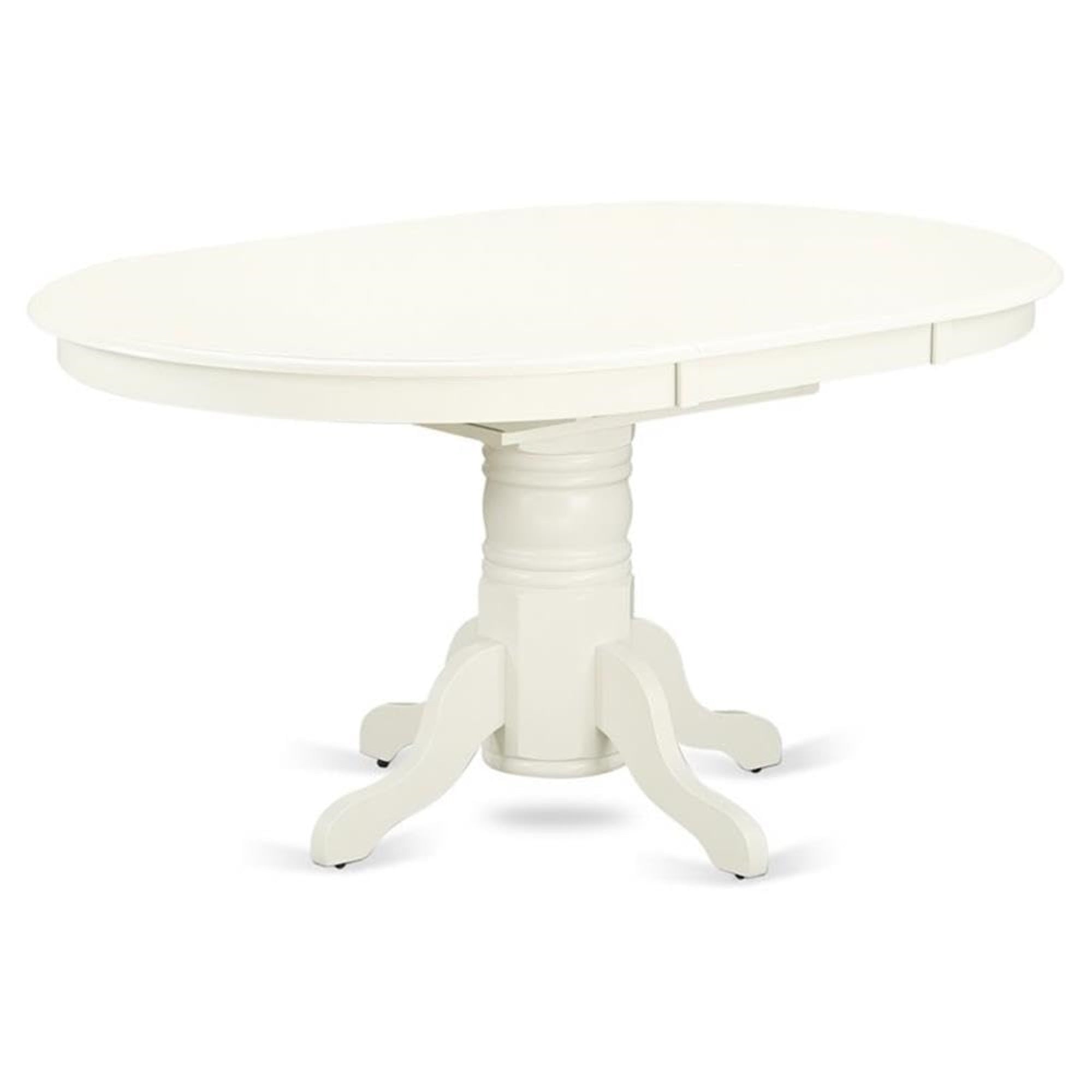 Casafoyer Avt-Lwh-Tp Avon Dining Room Table - An Oval Kitchen Table Top With  Leaf & Pedestal Base, 42X60 Inch, Linen White