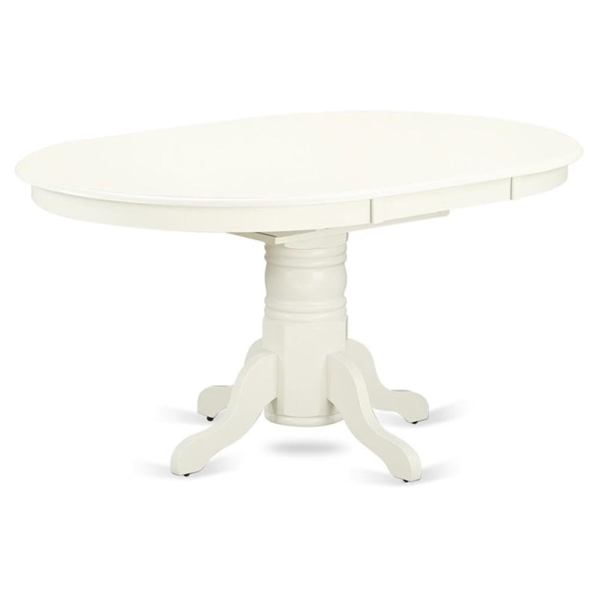 Casafoyer Avt-Lwh-Tp Avon Dining Room Table - An Oval Kitchen Table Top With  Leaf & Pedestal Base, 42X60 Inch, Linen White