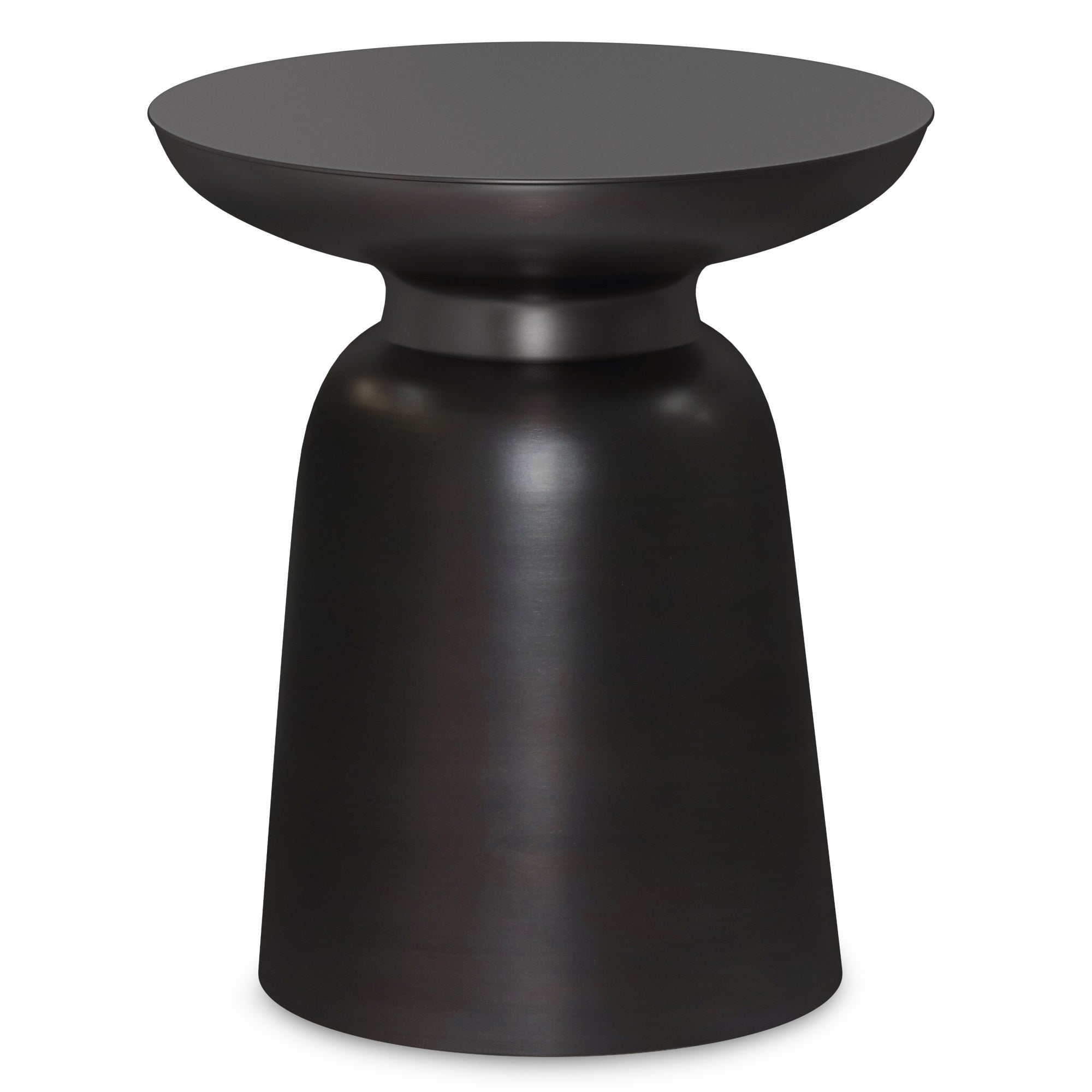 Toby Modern Industrial 17 Inch Wide Metal Accent Side Table In Antique Copper, Fully Assembled