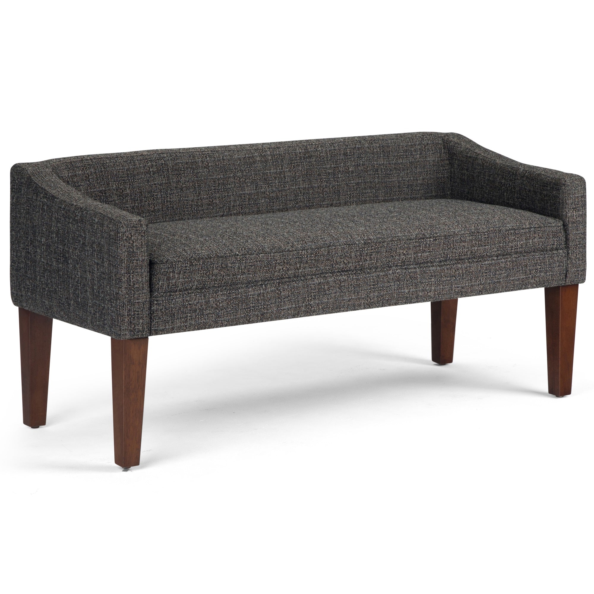 Parris  50 Inch Wide Contemporary Upholstered Bench In Dark Grey