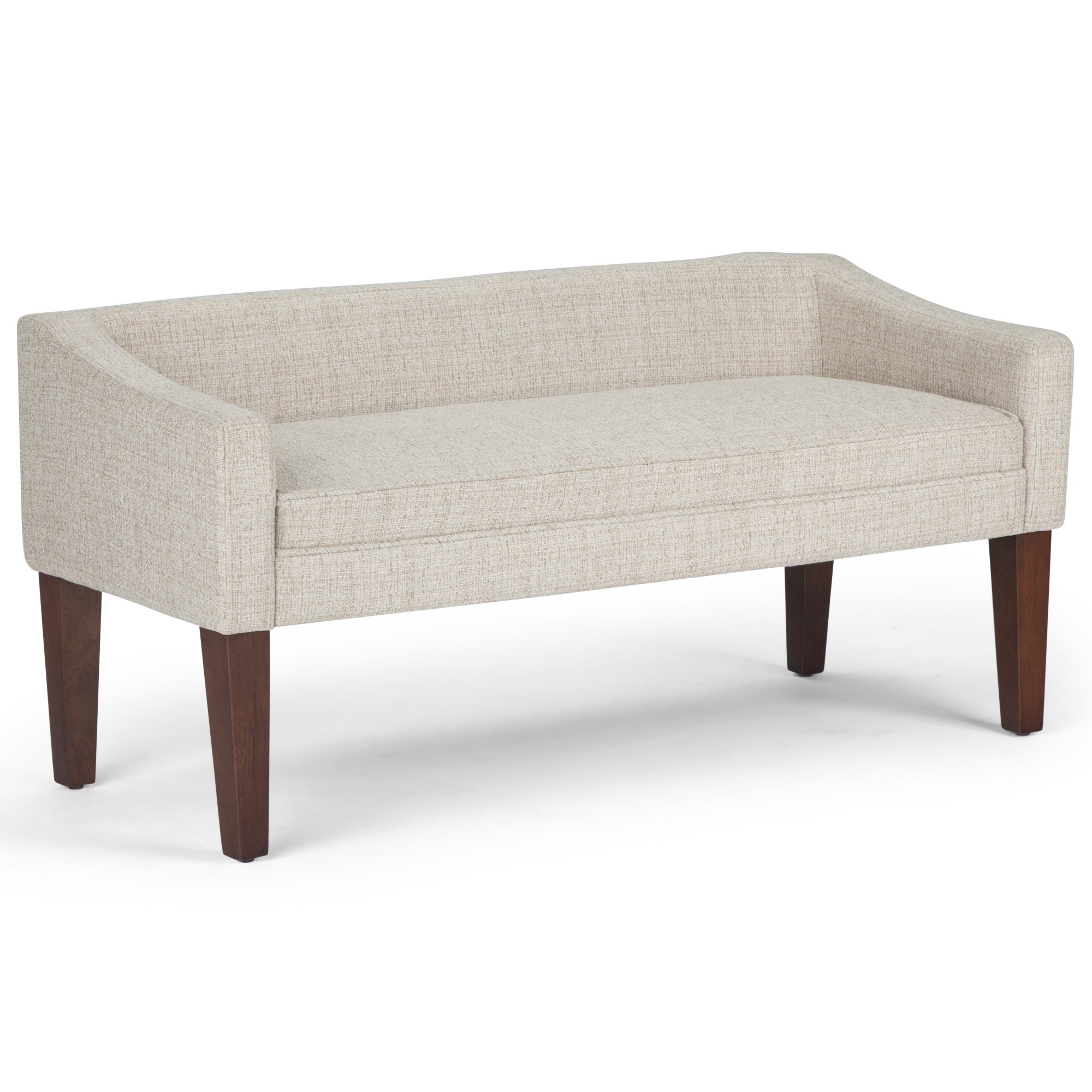 Parris  50 Inch Wide Contemporary Upholstered Bench In Platinum