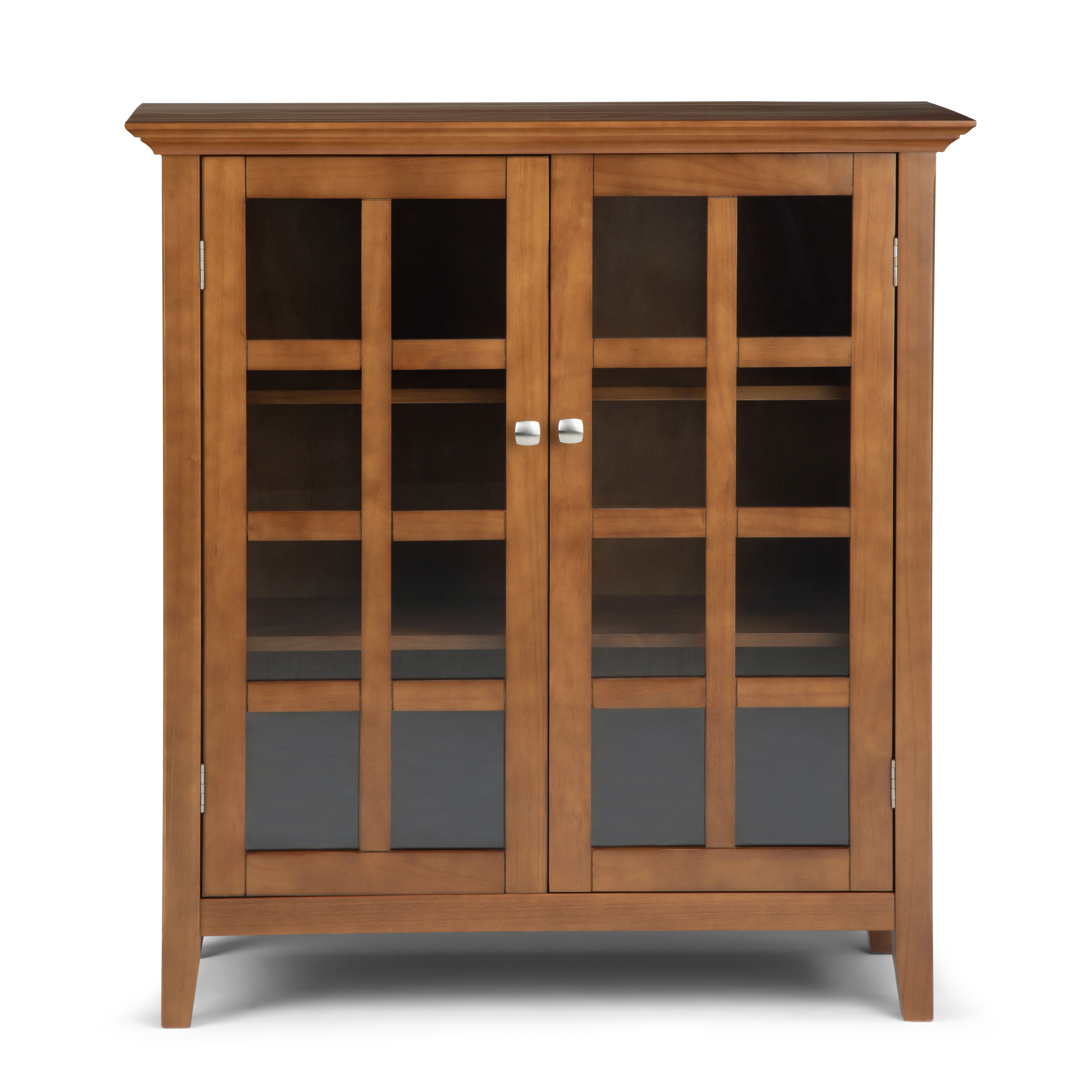 Acadian Solid Wood 39 Inch Wide Transitional Medium Storage Cabinet In Light Golden Brown