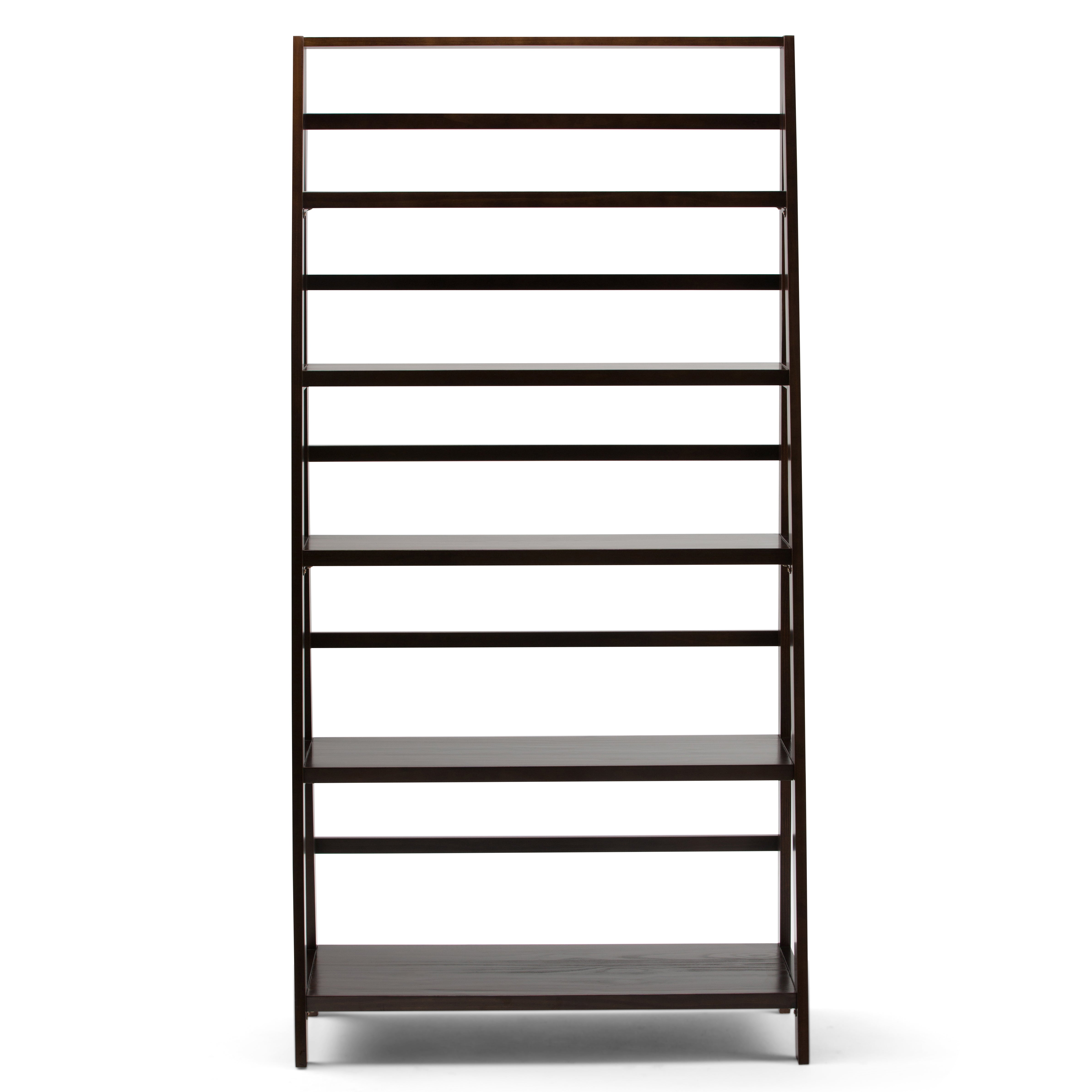Acadian Solid Wood 72 Inch X 36 Inch Transitional Wide Bookcase In Brunette Brown