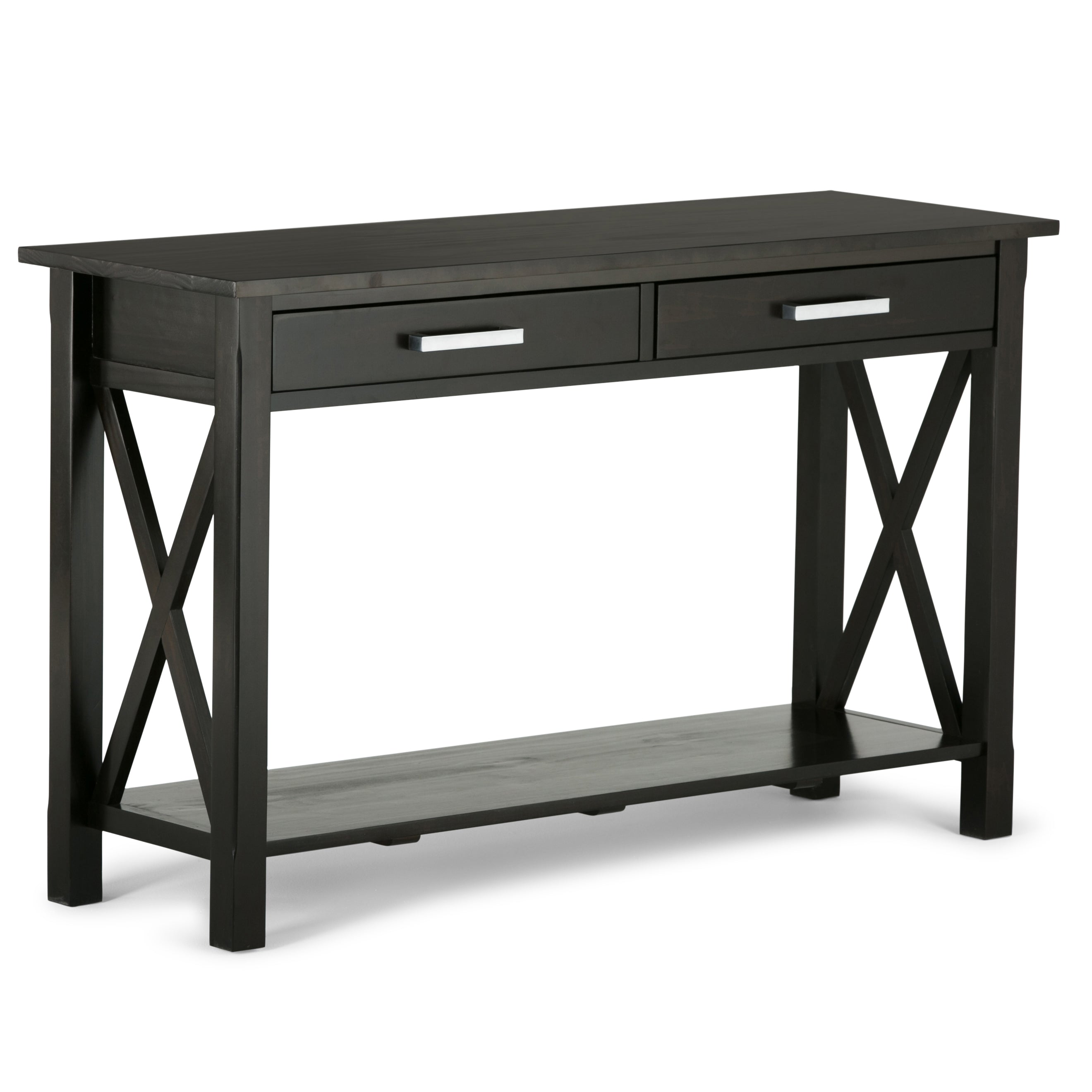 Kitchener Solid Wood 47 Inch Wide Contemporary Console Sofa Table In Hickory Brown