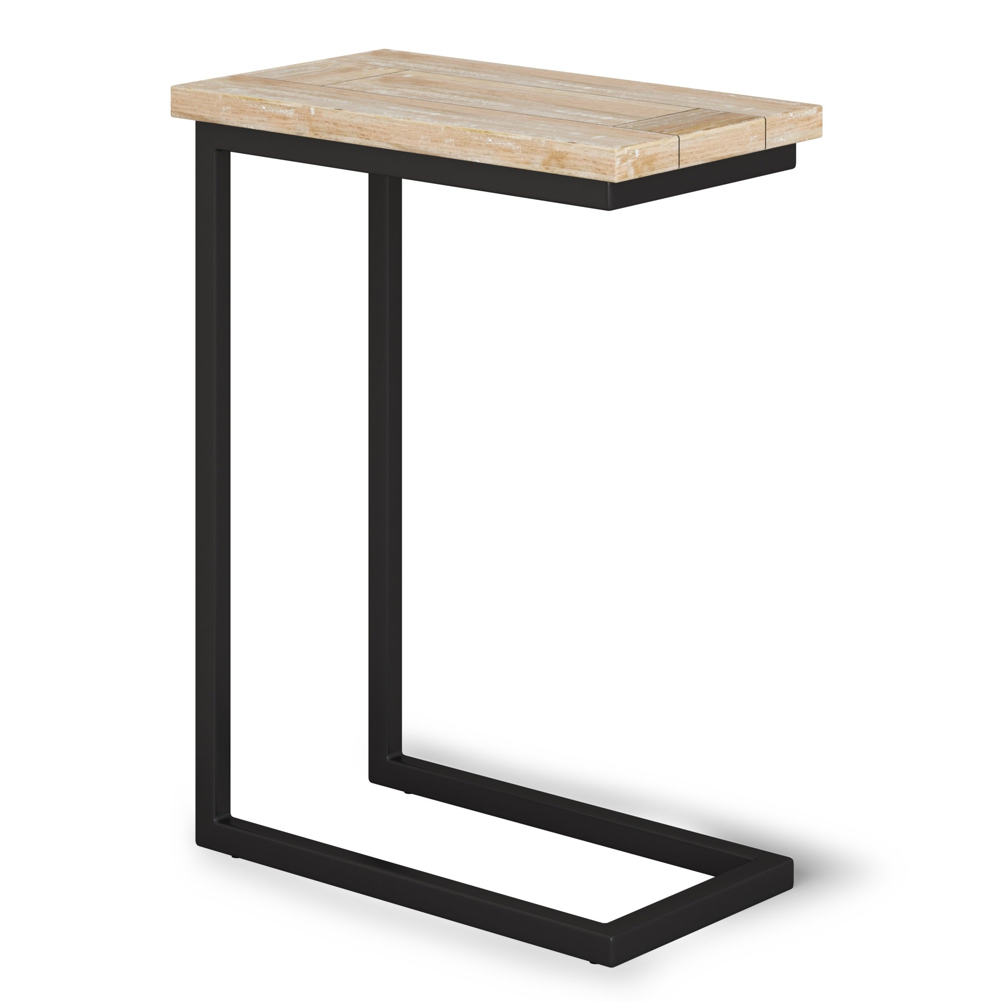 Skyler Solid Mango Wood C Side Table In Distressed White Wash