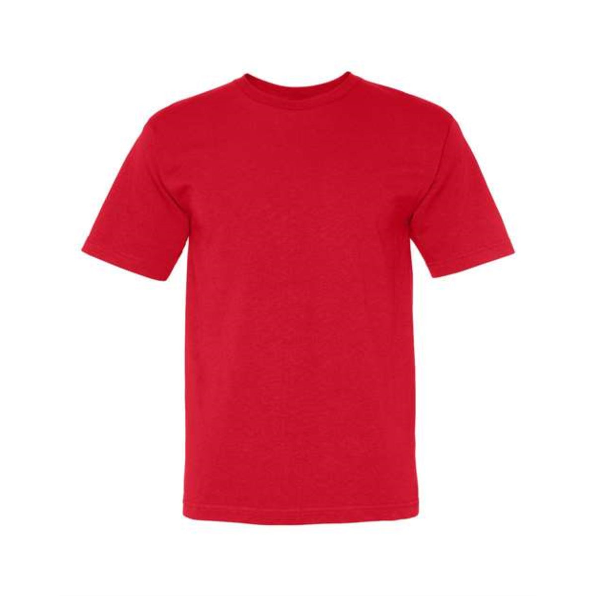 Bayside Usa-Made 100% Cotton Short Sleeve T-Shirt - Red, L