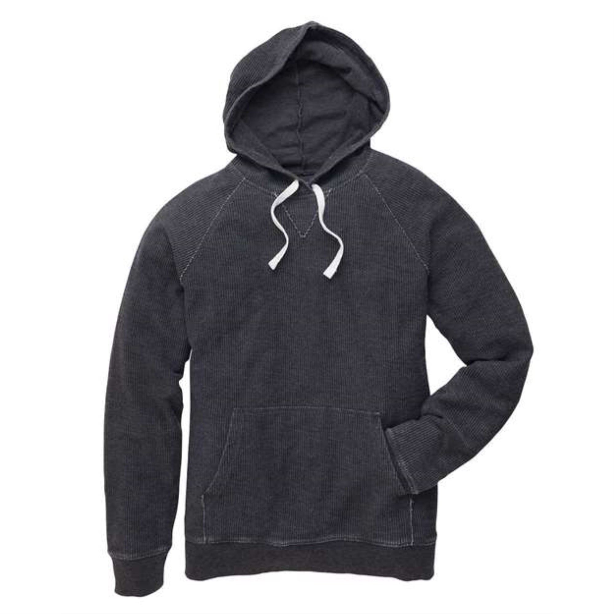 Boxercraft Unisex Corduroy Raglan Hooded Pullover - Black, XL