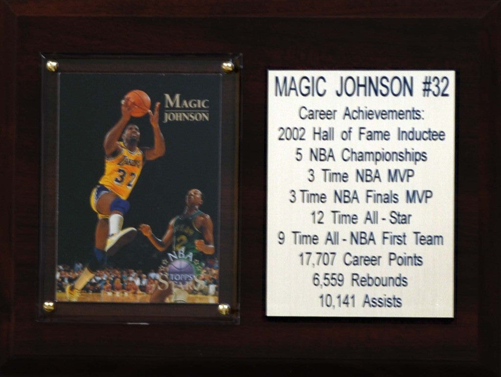 NBA 6X8″ Magic Johnson Los Angeles Lakers Career Stat Plaque